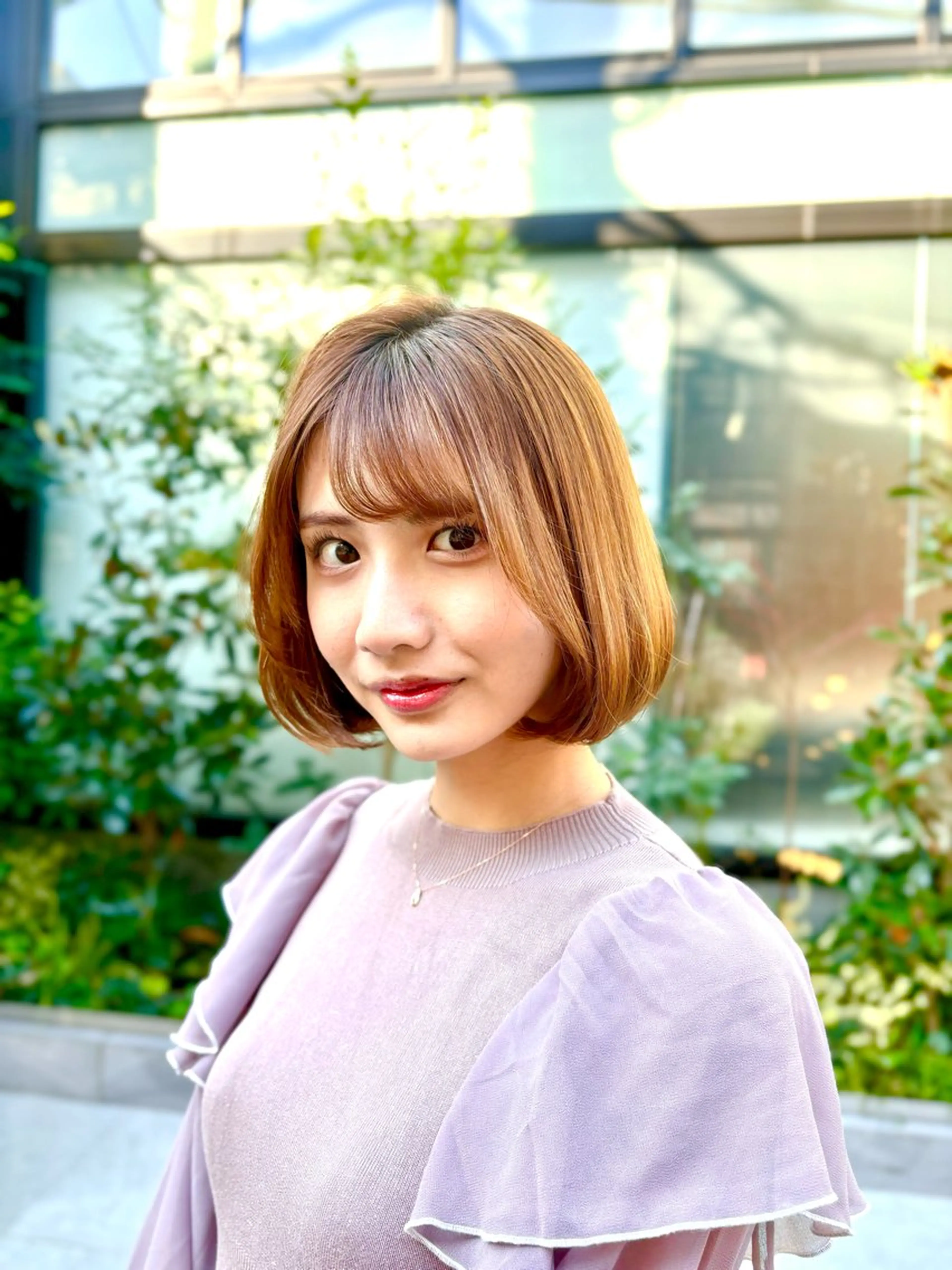 ショート カラー ボブ 韓国風ヘア カット トリートメント 巻ける縮毛矯正🌸 勝倉　麗のヘアスタイル