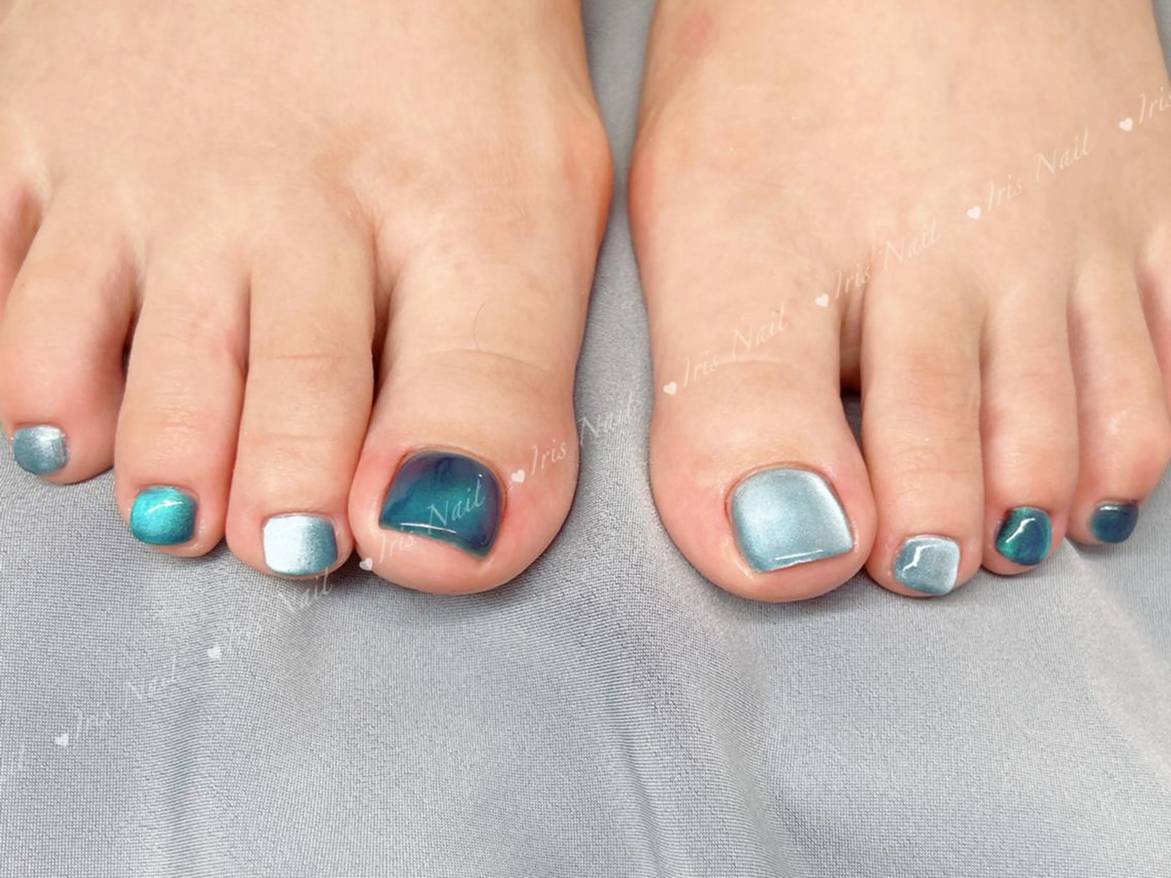 ネイル ブルー フットネイル IRIS NAIL大塚のネイルデザイン