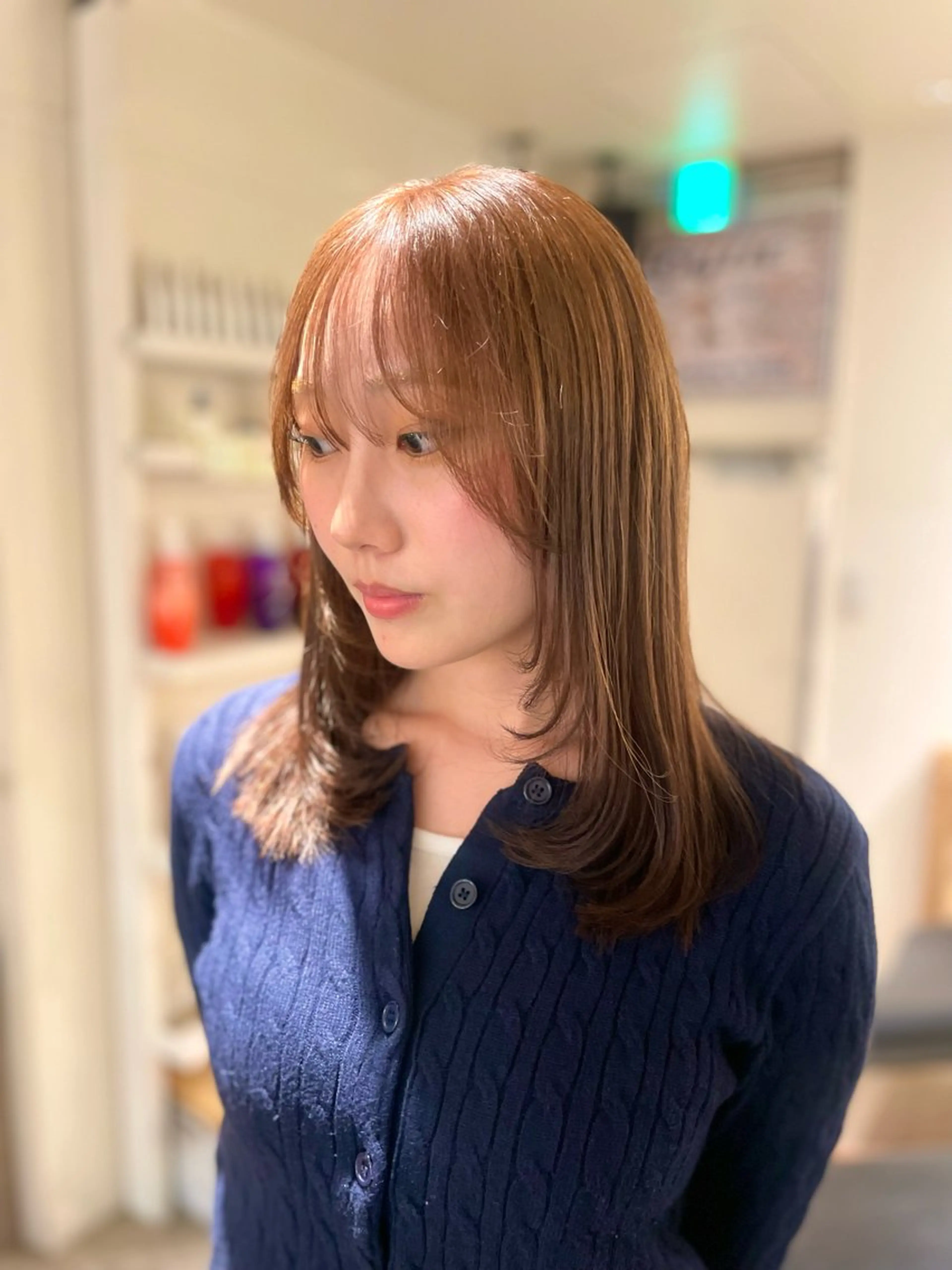 ミディアム ヘアカラー こいき/ブラウン・ 暖色/艶カラー🎀✨のヘアスタイル