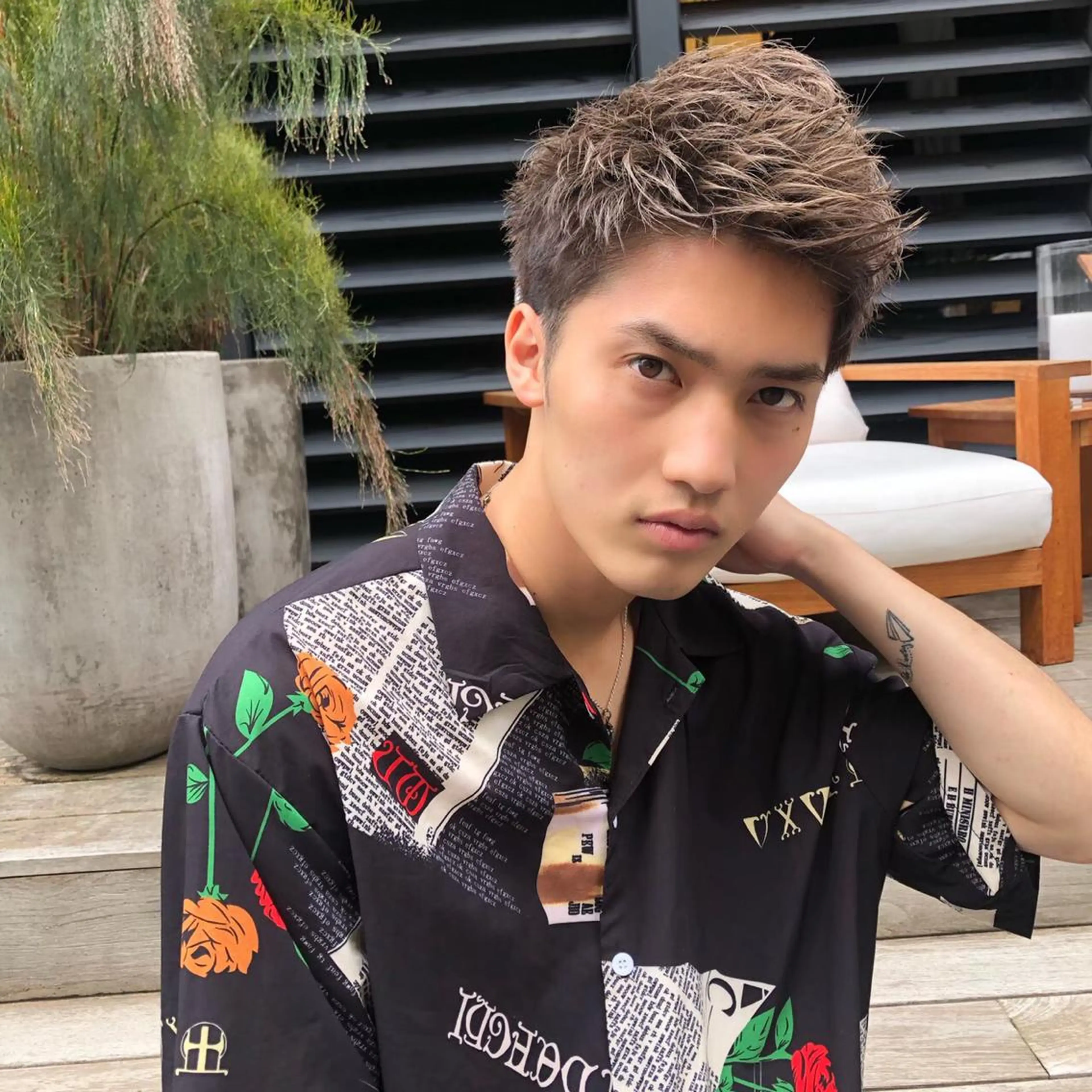 ショート カラー ヘアアレンジ メンズ ヘアカラー トリートメント ヘッドスパ ヘアセット ✨【公式】渋谷メンズ サロン BLUCK✨のヘアスタイル