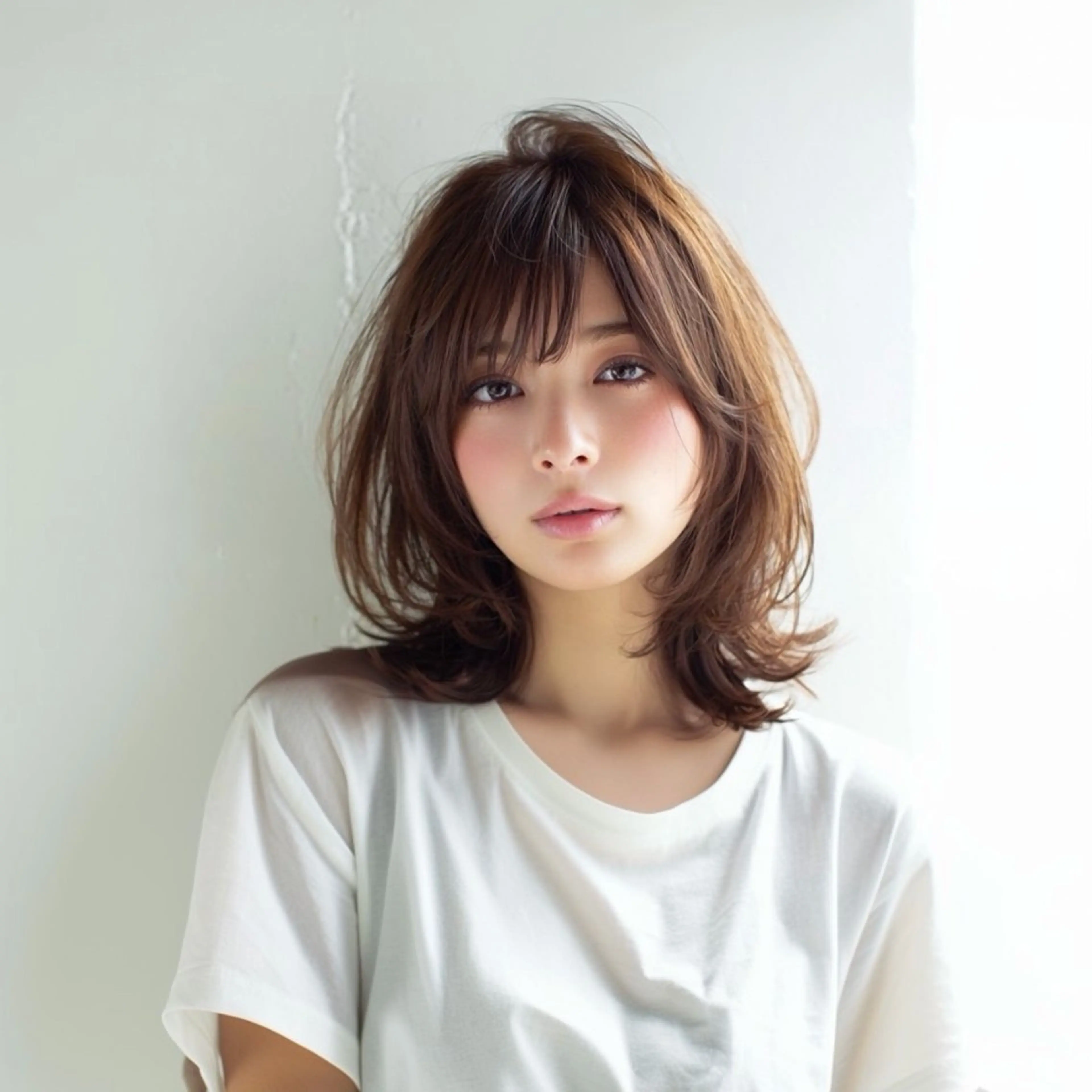 ミディアム ミディアムレイヤー 顔周りカット レイヤーカット 小顔カット カット ヘアカラー トリートメント ハピネスフィール宇治店所属・🌿京都丸みショート /小倉徒歩4分/多田のヘアスタイル