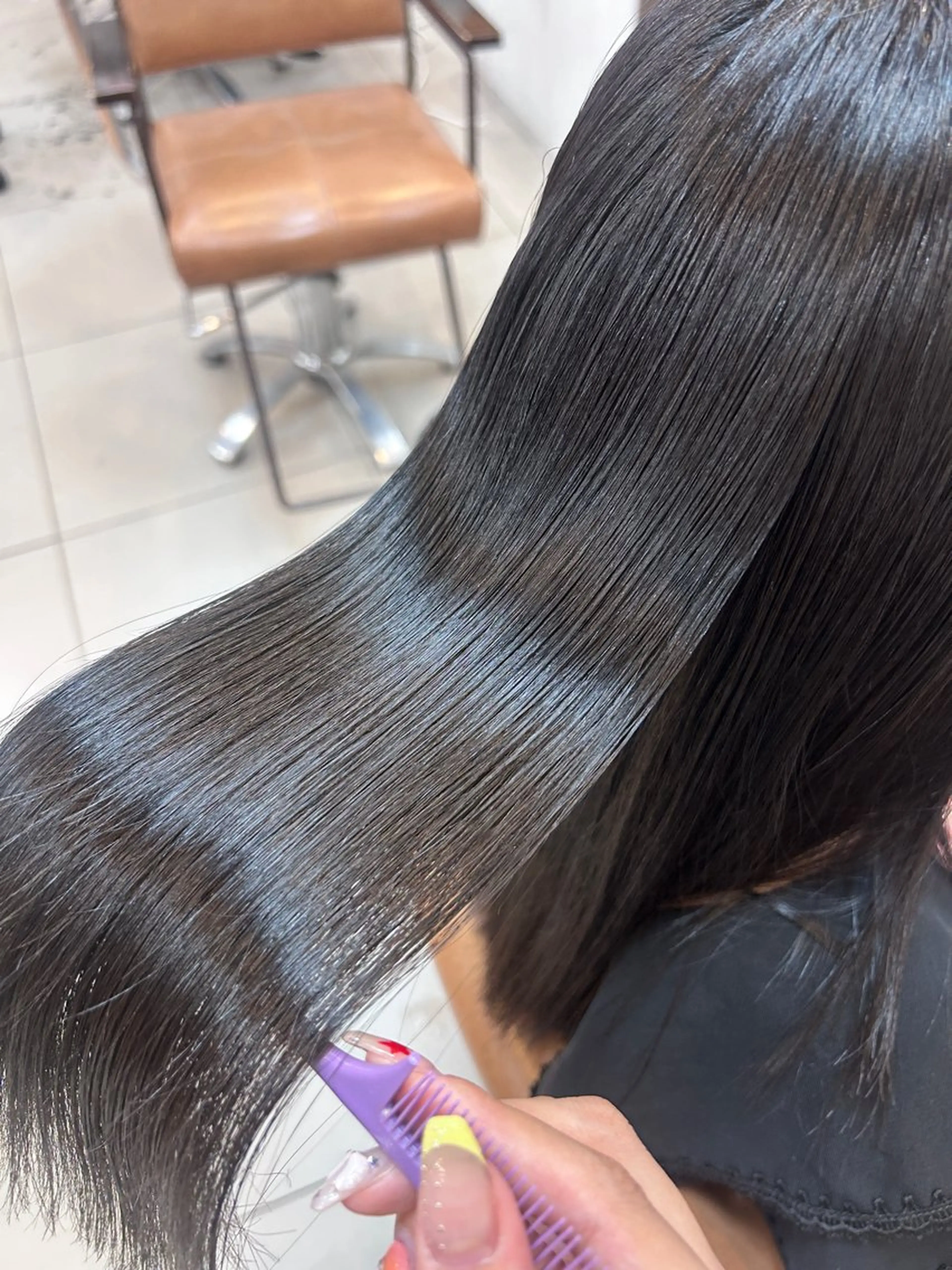 ロング ヘアカラー トリートメント 阪田 真奈未のヘアスタイル