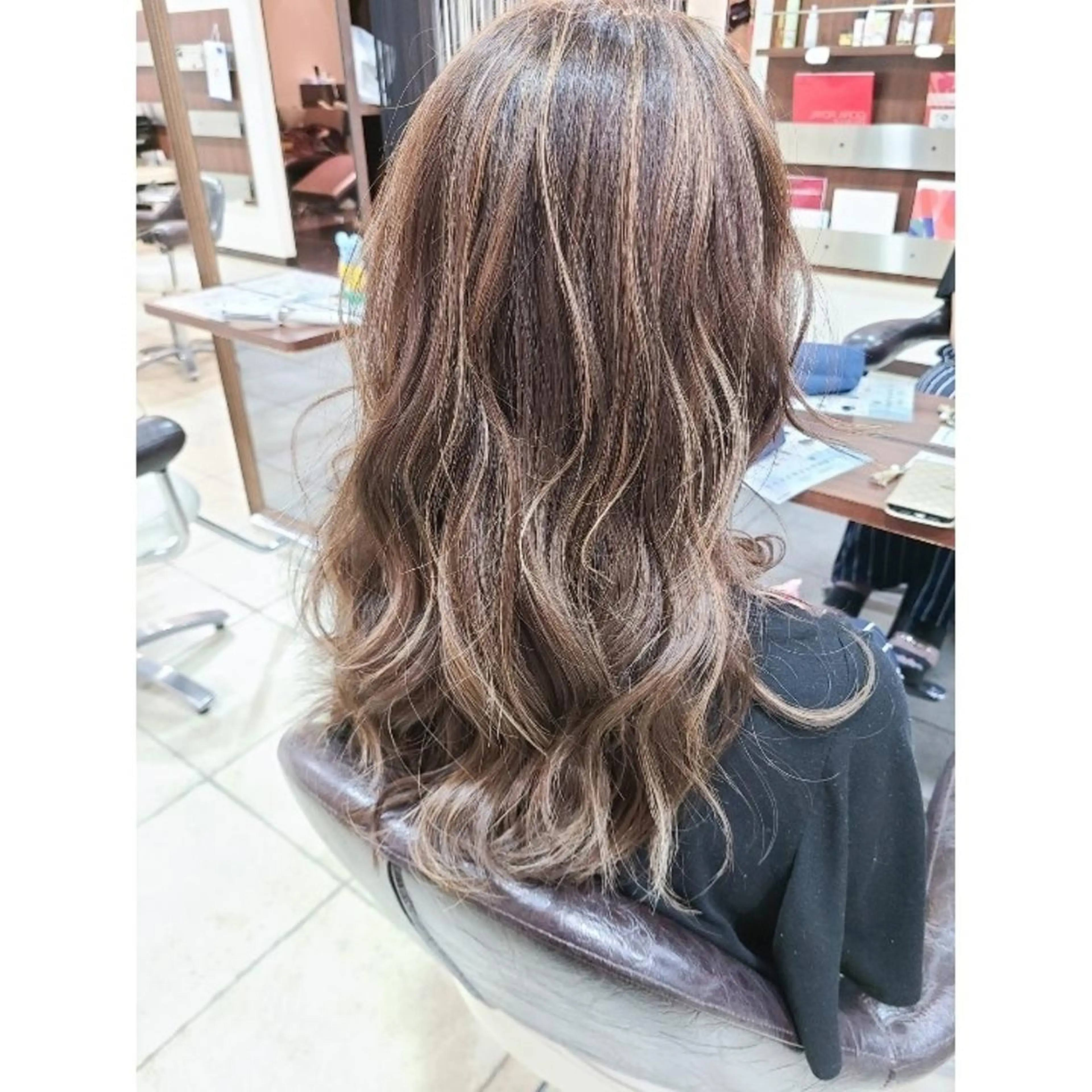 ロング カラー ブリーチ、デザイン  カラー福士直矢のヘアスタイル