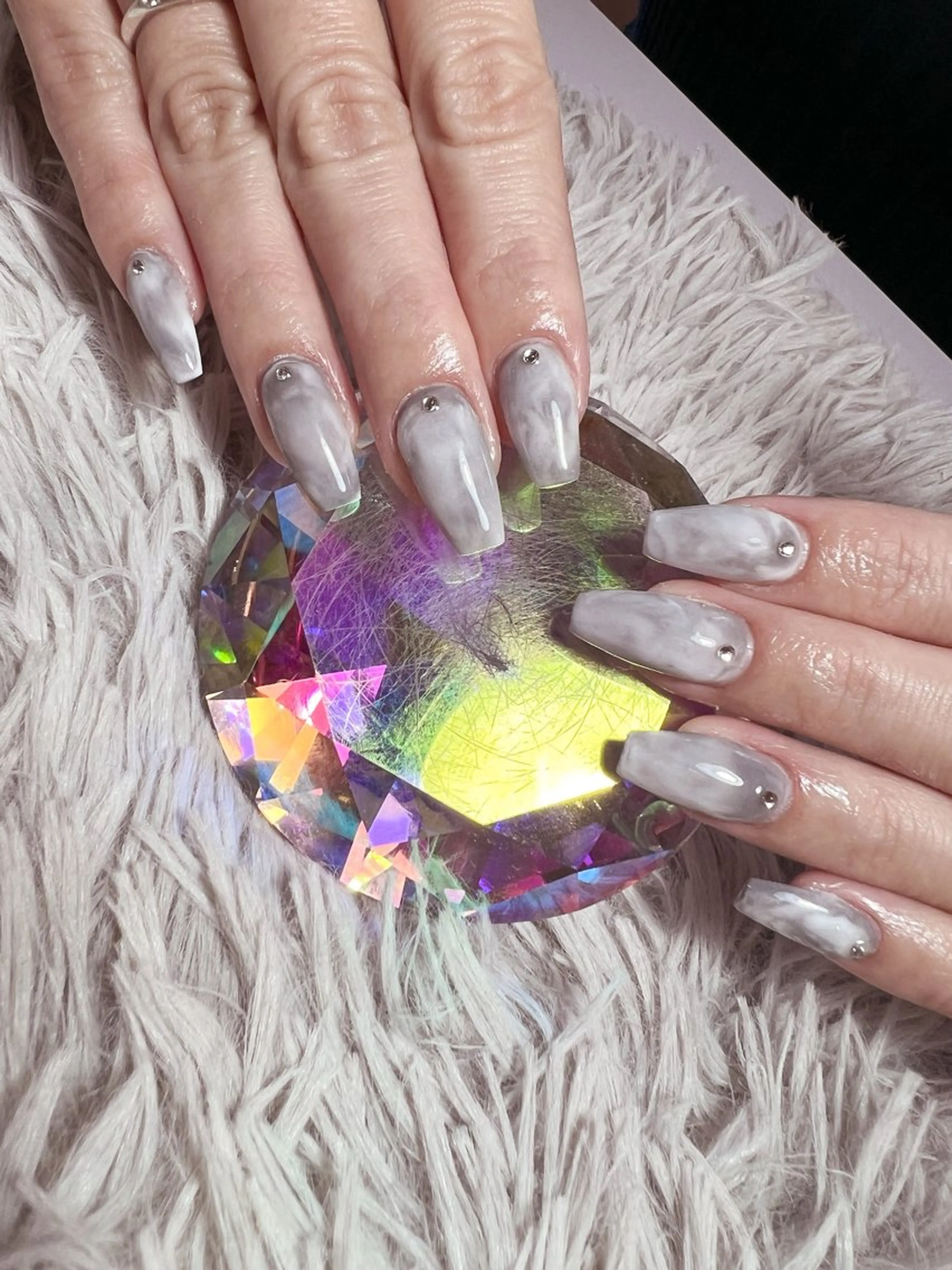 ネイル 大理石ネイル(マーブル) スカルプネイル ハンドネイル シェヌネイル JURAのネイルデザイン