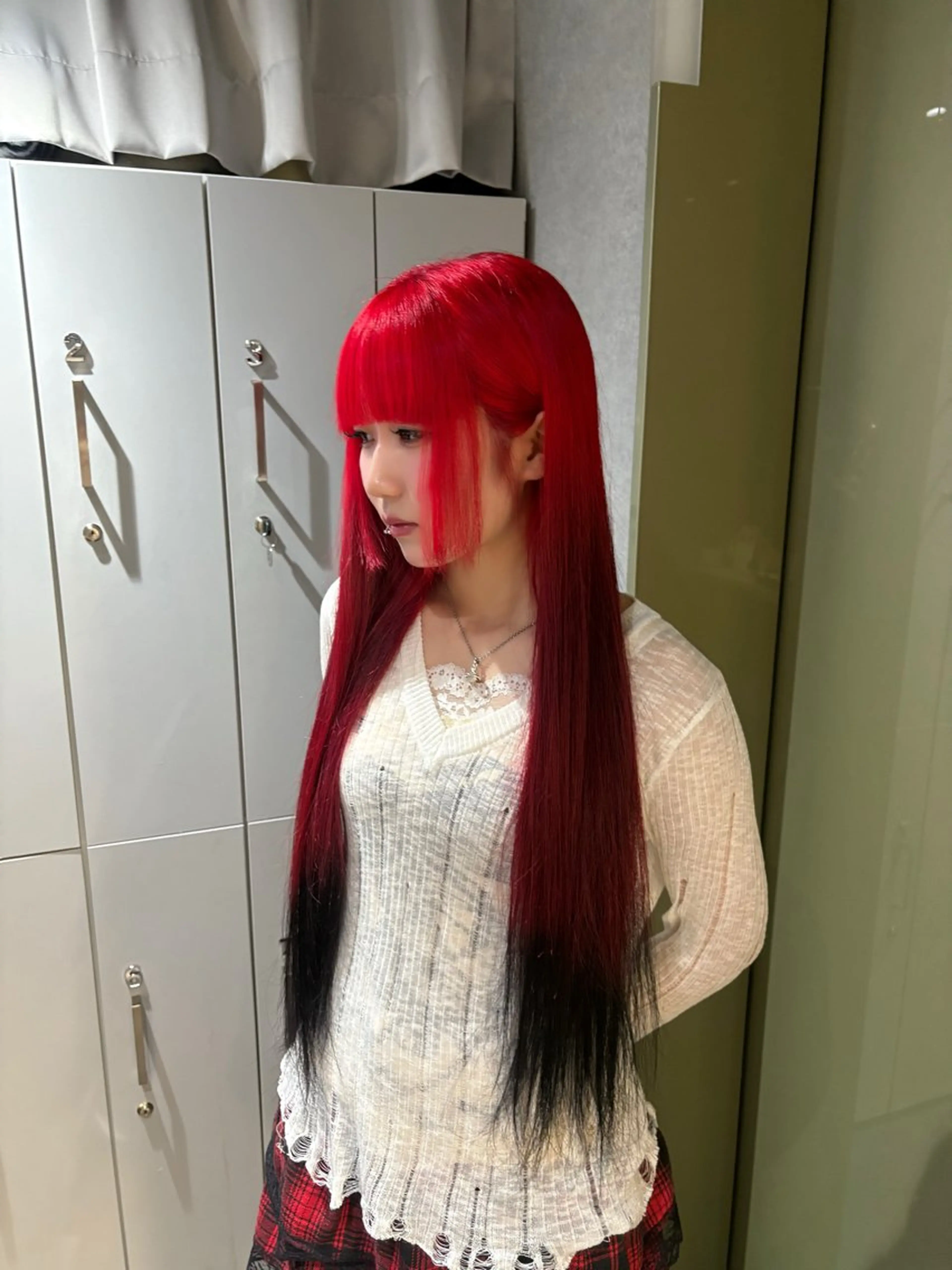 ロング カラー カット ヘアカラー トリートメント rilas博多所属・博多JYUI/ウルフ ハイトーン/デザインのヘアスタイル