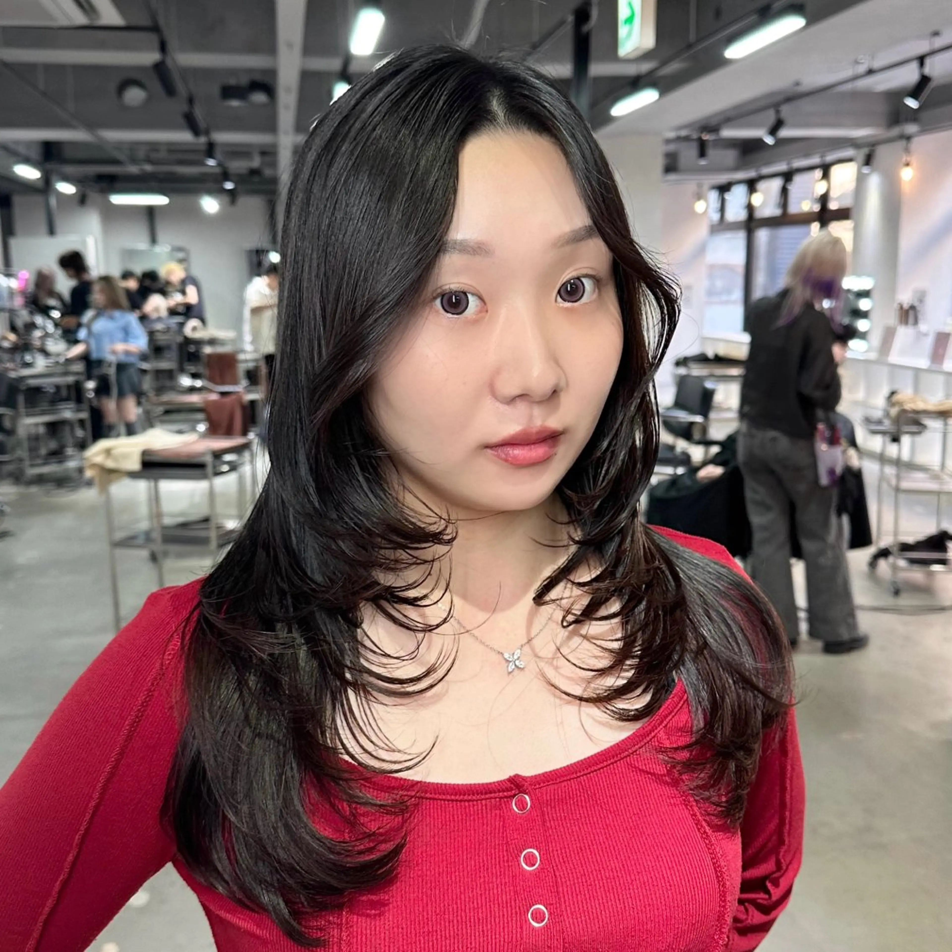 ロング ケアカラー ボブ 髪質改善 レイヤーカット トリートメント カット ヘアカラー トリートメント 艶髪カラー/レイヤ ー支持No.1renのヘアスタイル