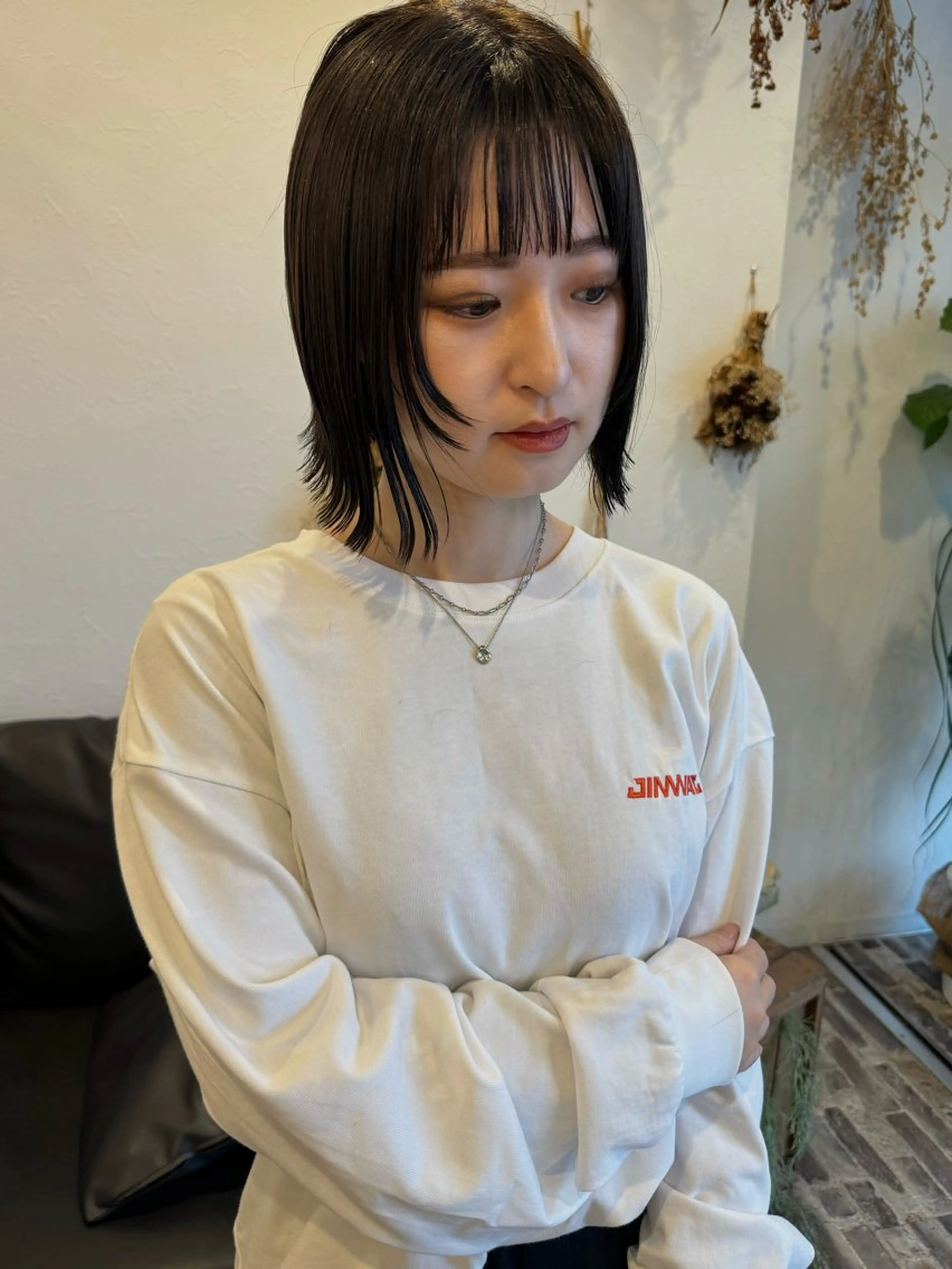 ミディアム カラー ボブレイヤー 黒髪 ボブ レイヤーカット カット ヘアカラー トリートメント m ā l o.🌷 サカモトマイコのヘアスタイル