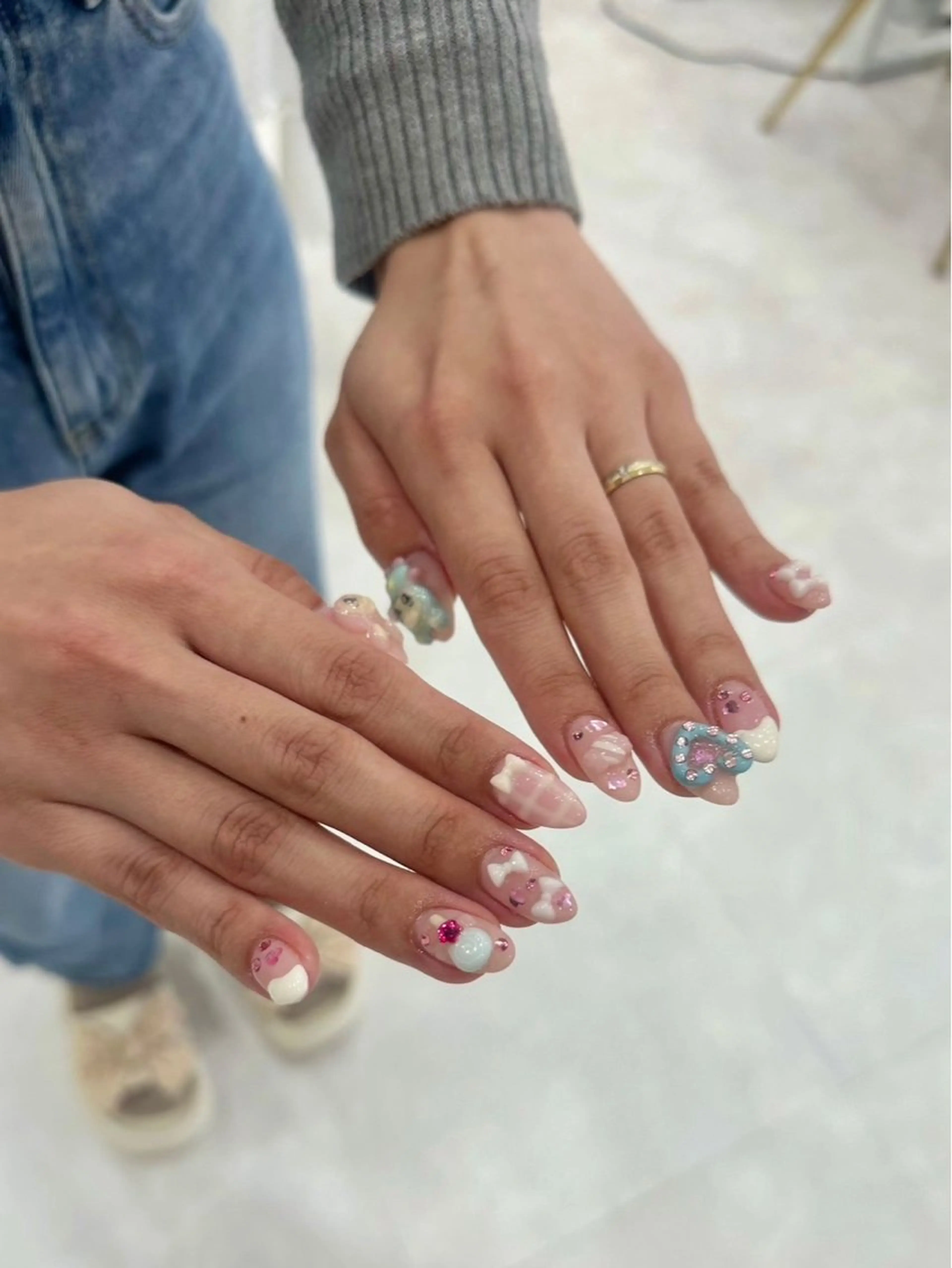 ネイル 長さ出し フットネイル ジェルネイル 韓国ネイル マグネットネイル #Amin所属・#Amin nail salonのネイルデザイン
