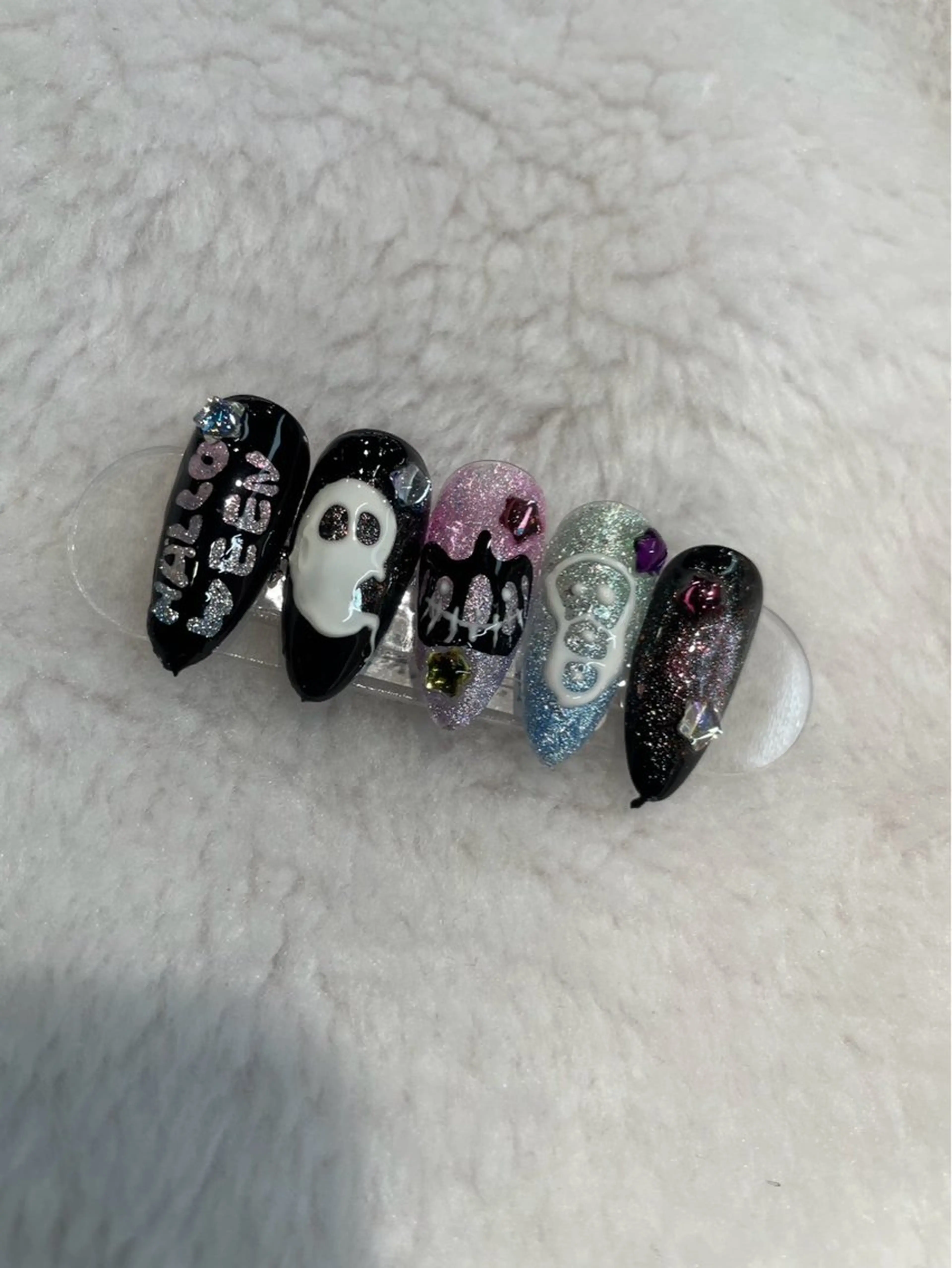 ネイル I-nailロング /ワンホン/キラキラのネイルデザイン