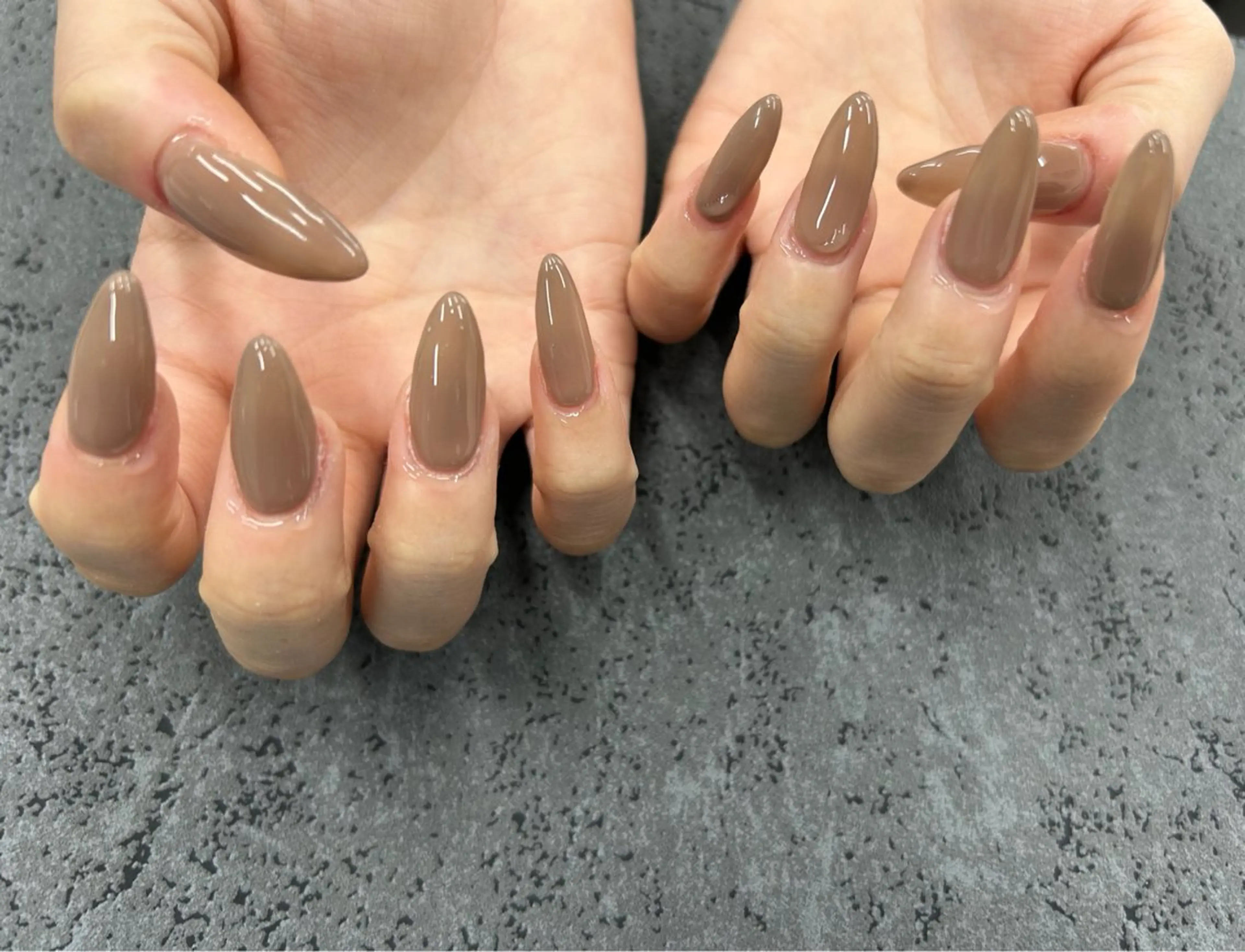 ネイル ブラウン クリアネイル ハンドネイル Nail Salon agré所属・agré ネイルサロン　アグレのネイルデザイン