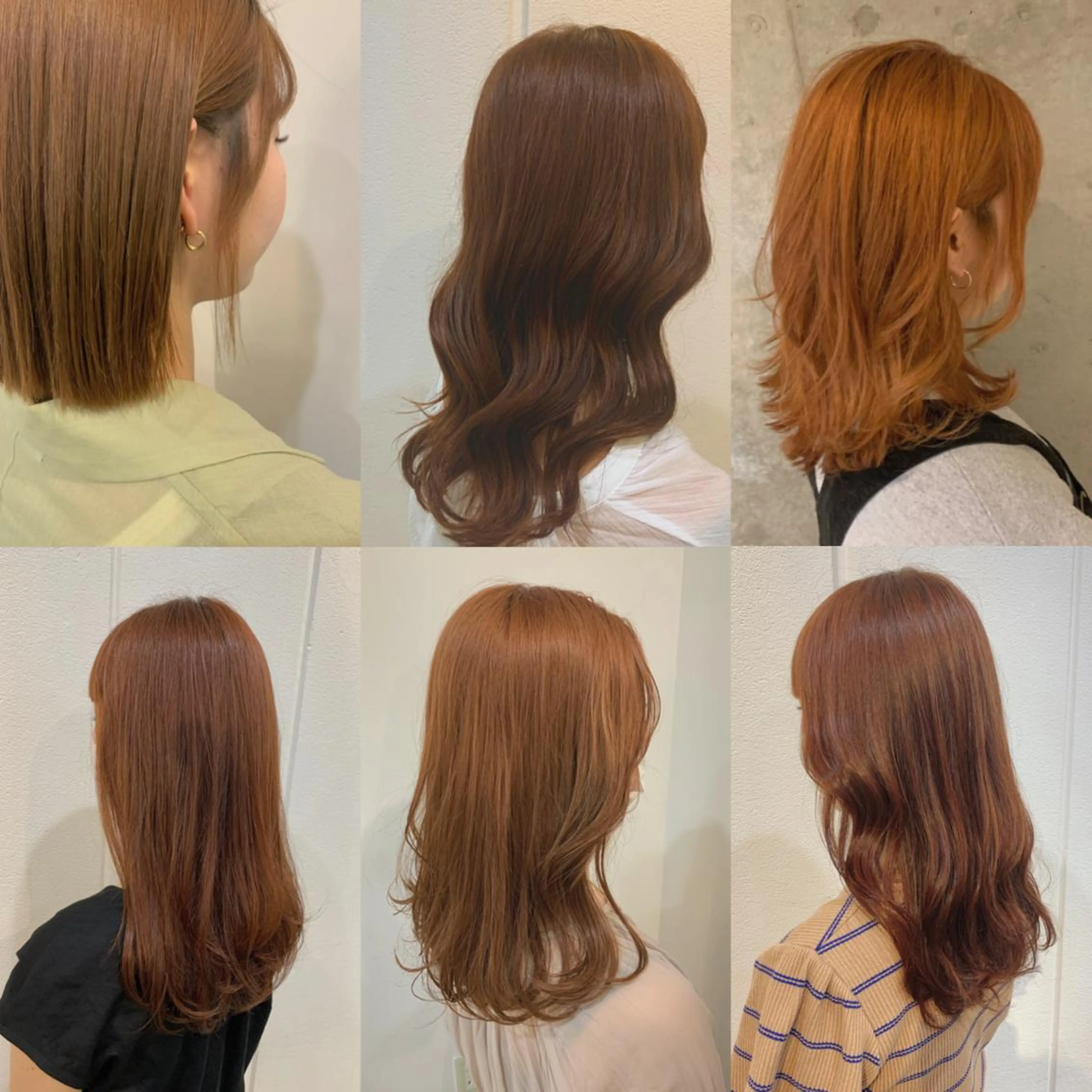 ミディアム カラー オレンジ Lolonois梅田 /Okazaki:)のヘアスタイル