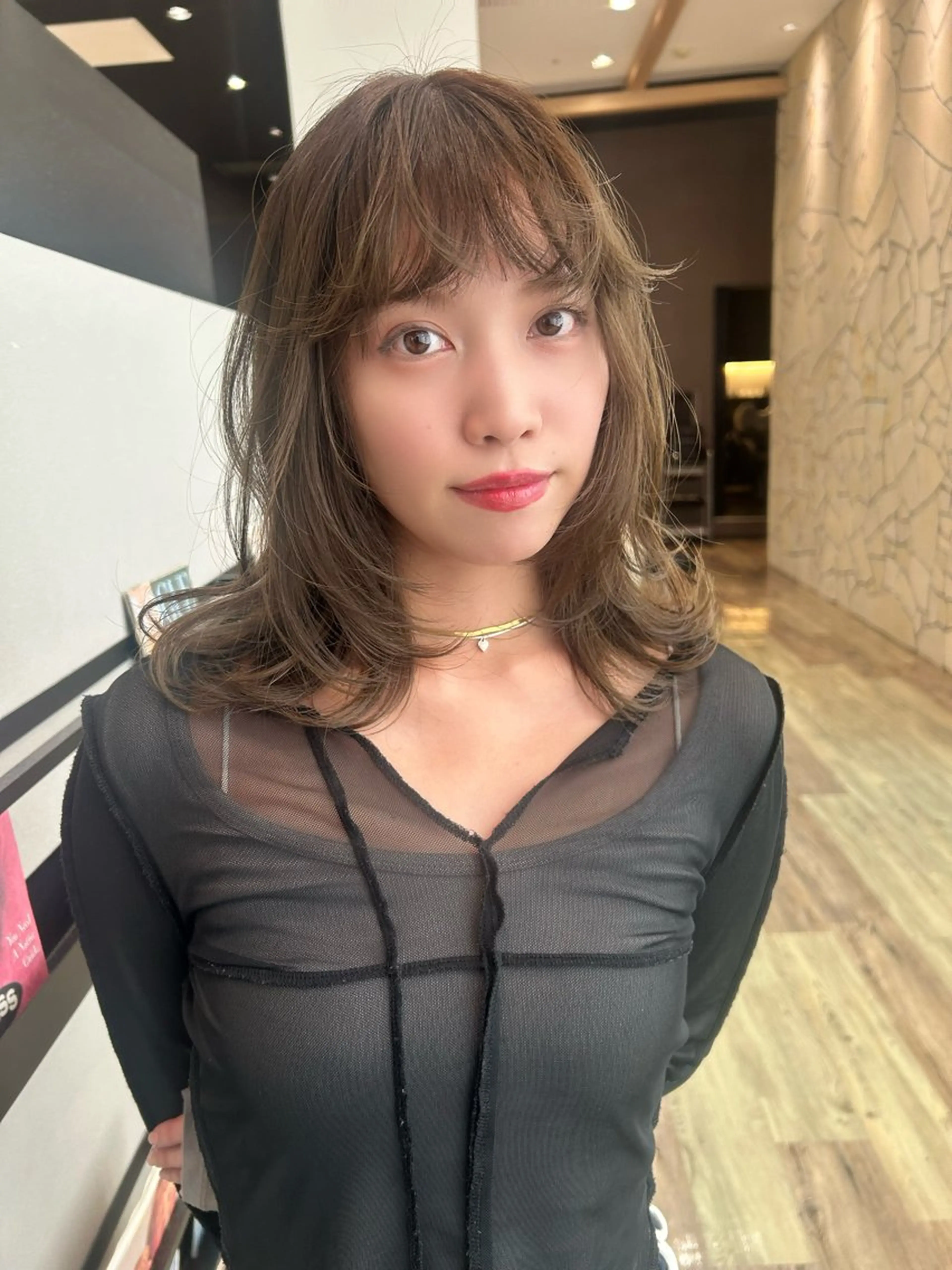 セミロング レイヤーカット 似合わせカット k-twoあべのキューズモール店所属・k-two☁あべの/ 艶感カラー/Touaのヘアスタイル