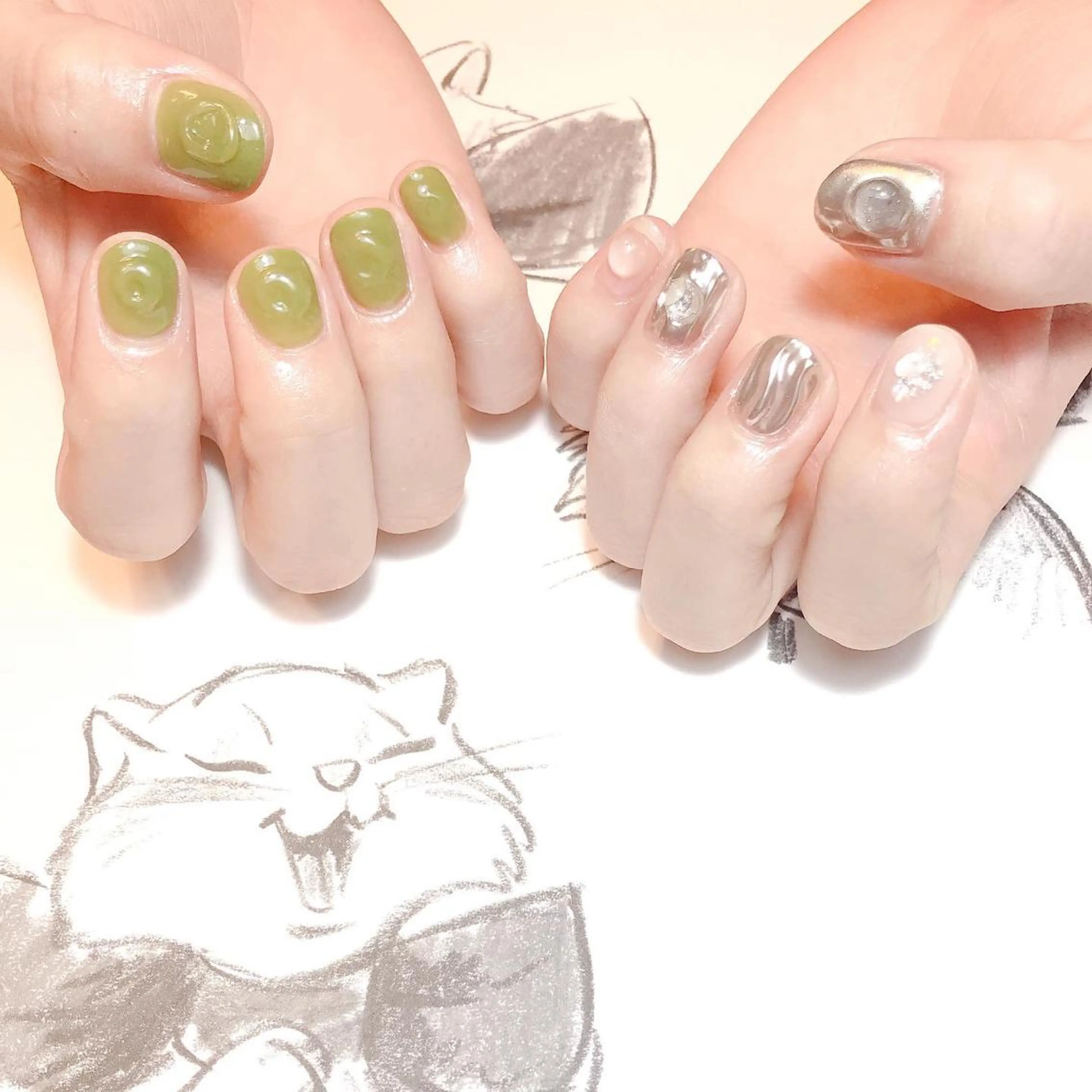 ネイル ミラーネイル owlnail /持込みデザイン専門のネイルデザイン