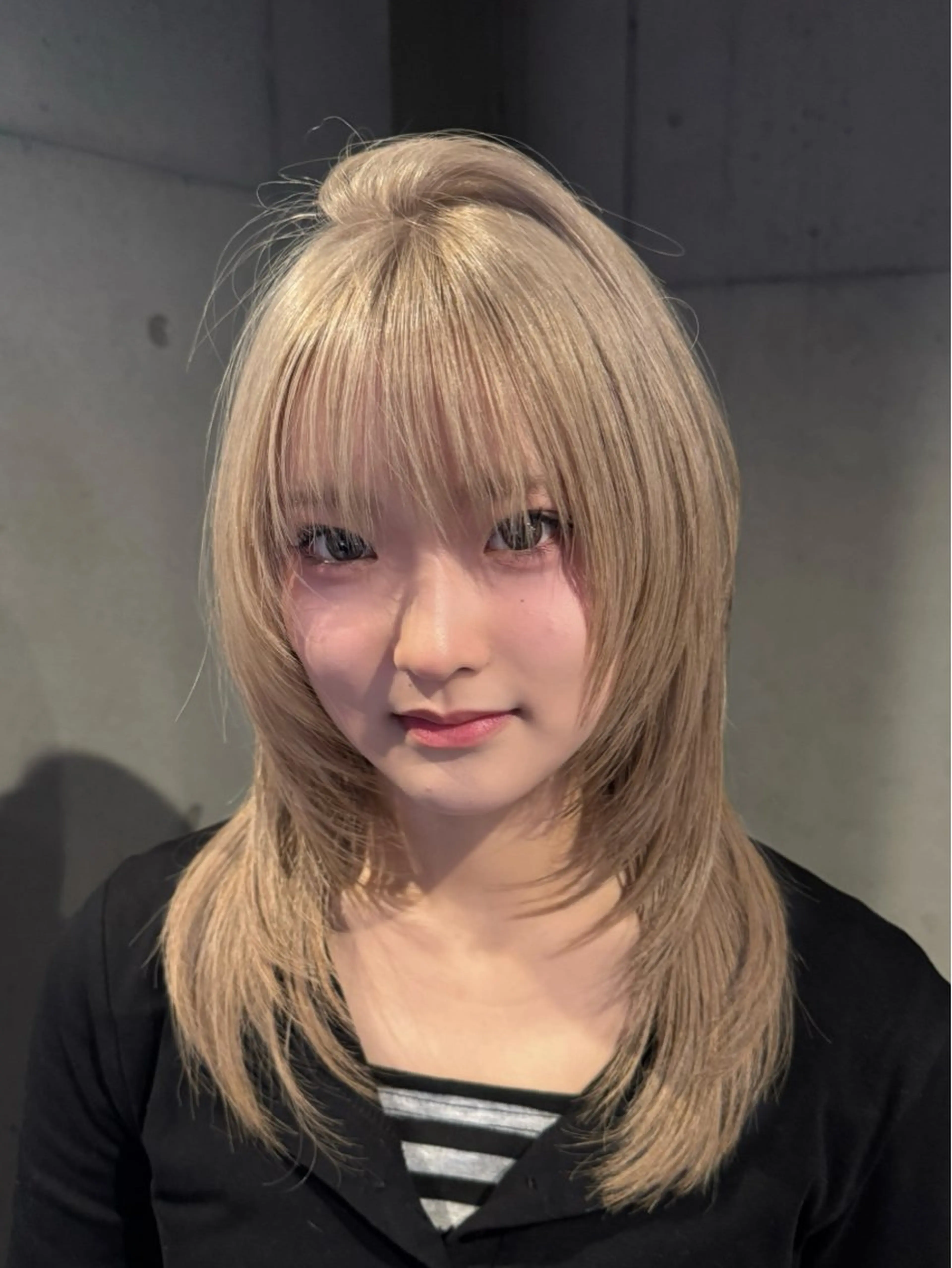 ロング カラー ハッシュカット 学生 カット ヘアカラー だいち/ブリーチ/ レイヤーカットのヘアスタイル