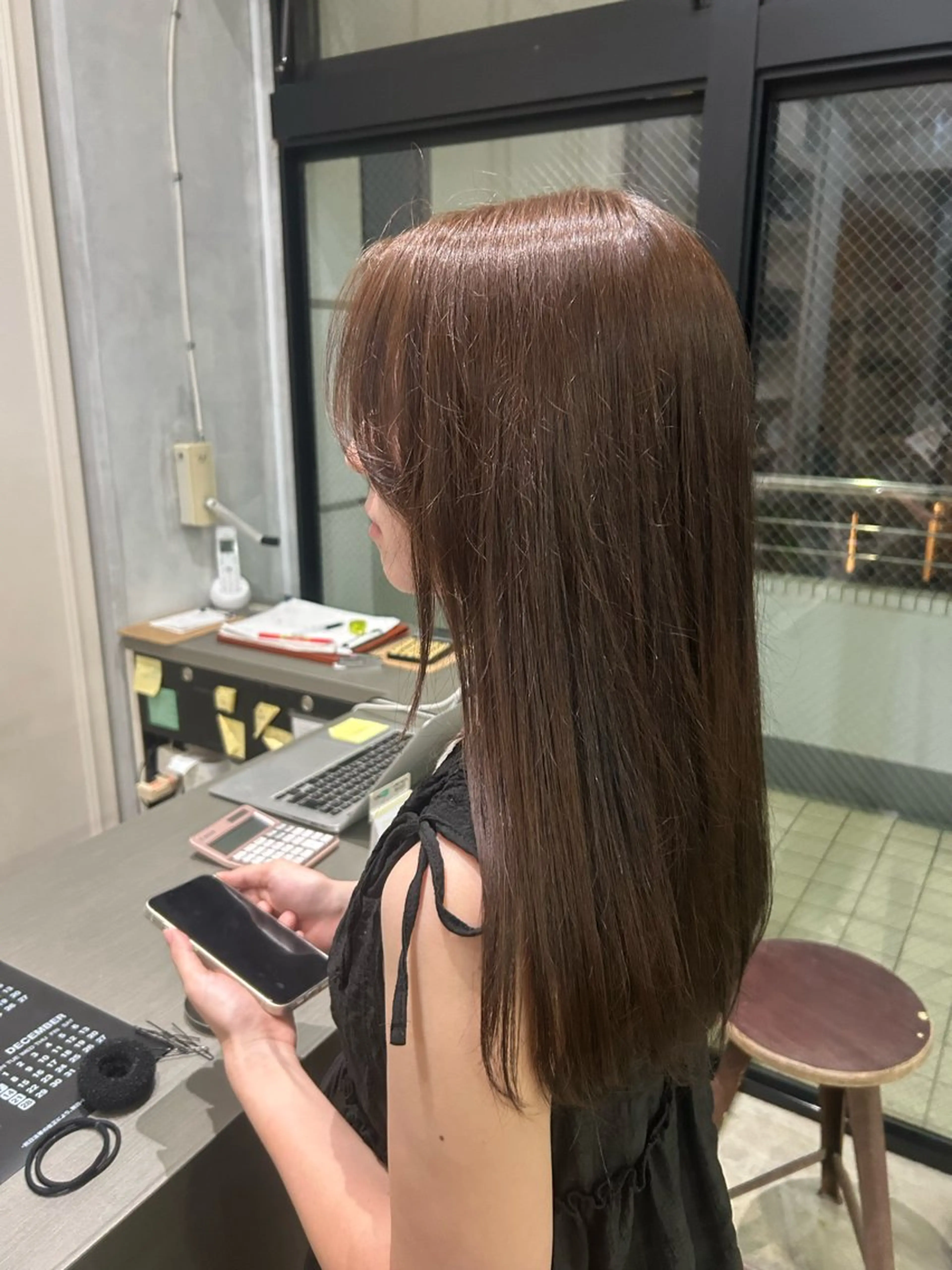 セミロング カラー カット ヘアカラー トリートメント 髪質改善×ハイトーン レイヤー天神美容室のヘアスタイル