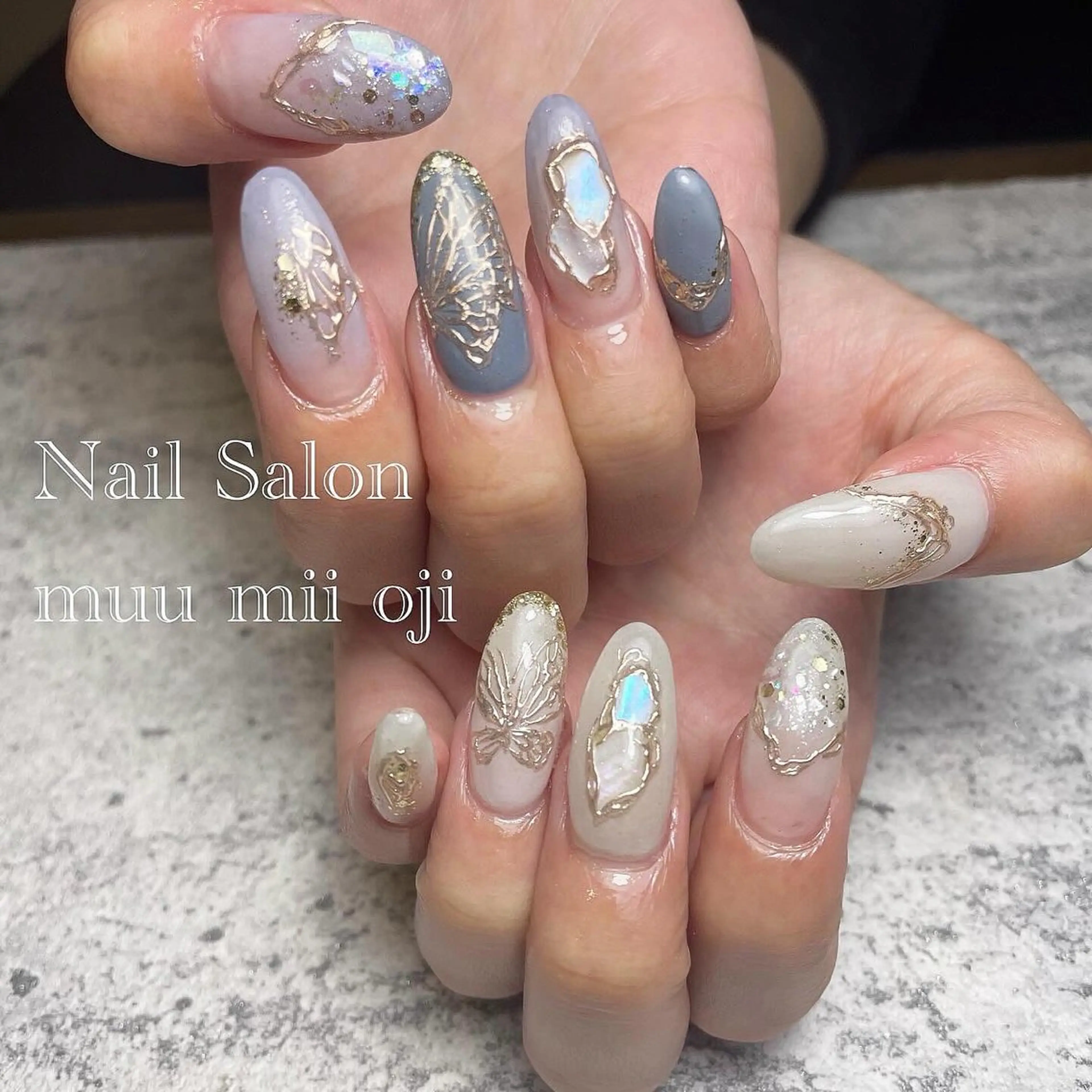 ネイル アートネイル ミラーネイル 持ち込み ハンドネイル Nail Salon muu mii王子店のネイルデザイン