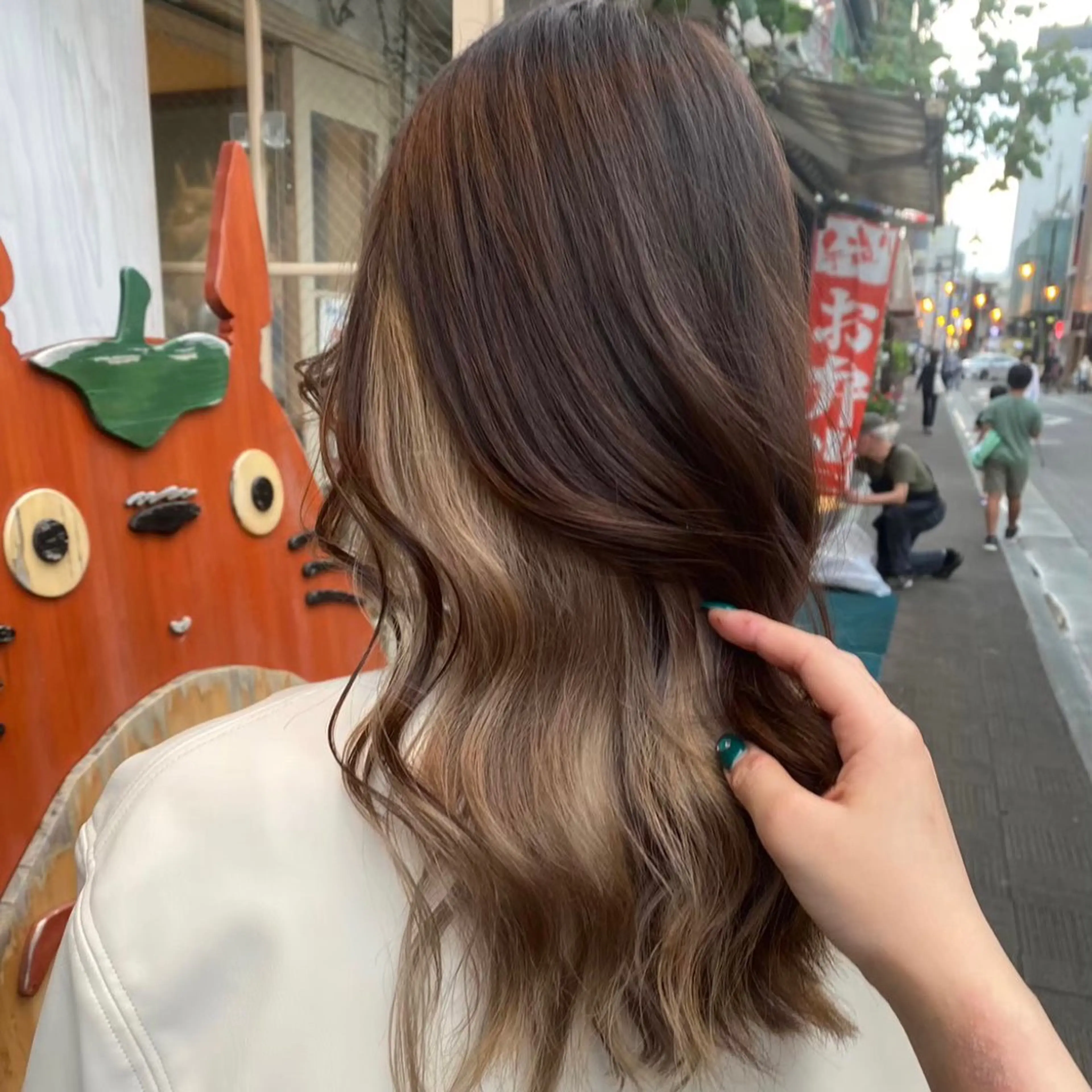 ミディアム コテ巻きパーマ/韓国 パーマ/佐野のヘアスタイル