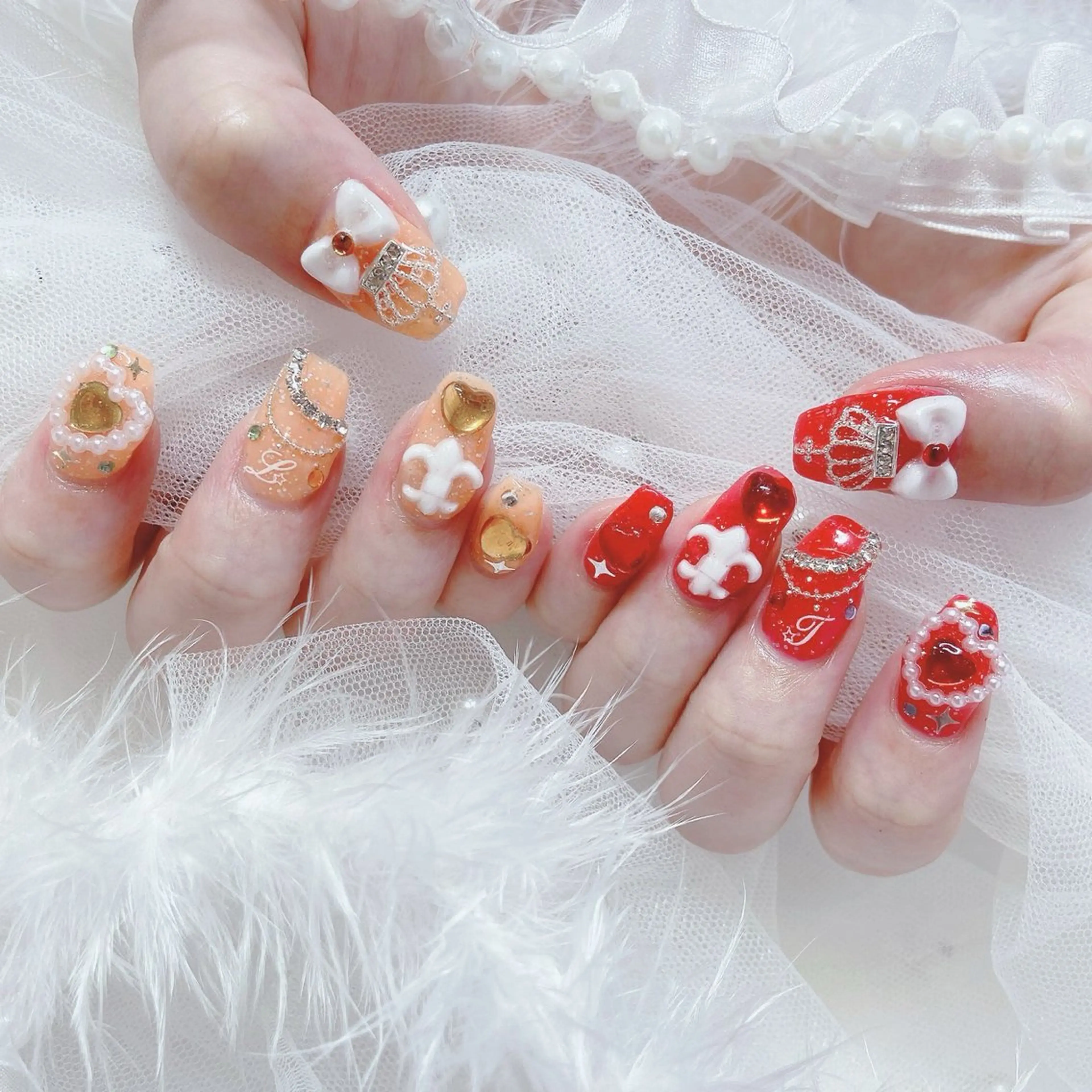 ネイル おそろいネイル ハンドネイル Nail lieNのネイルデザイン