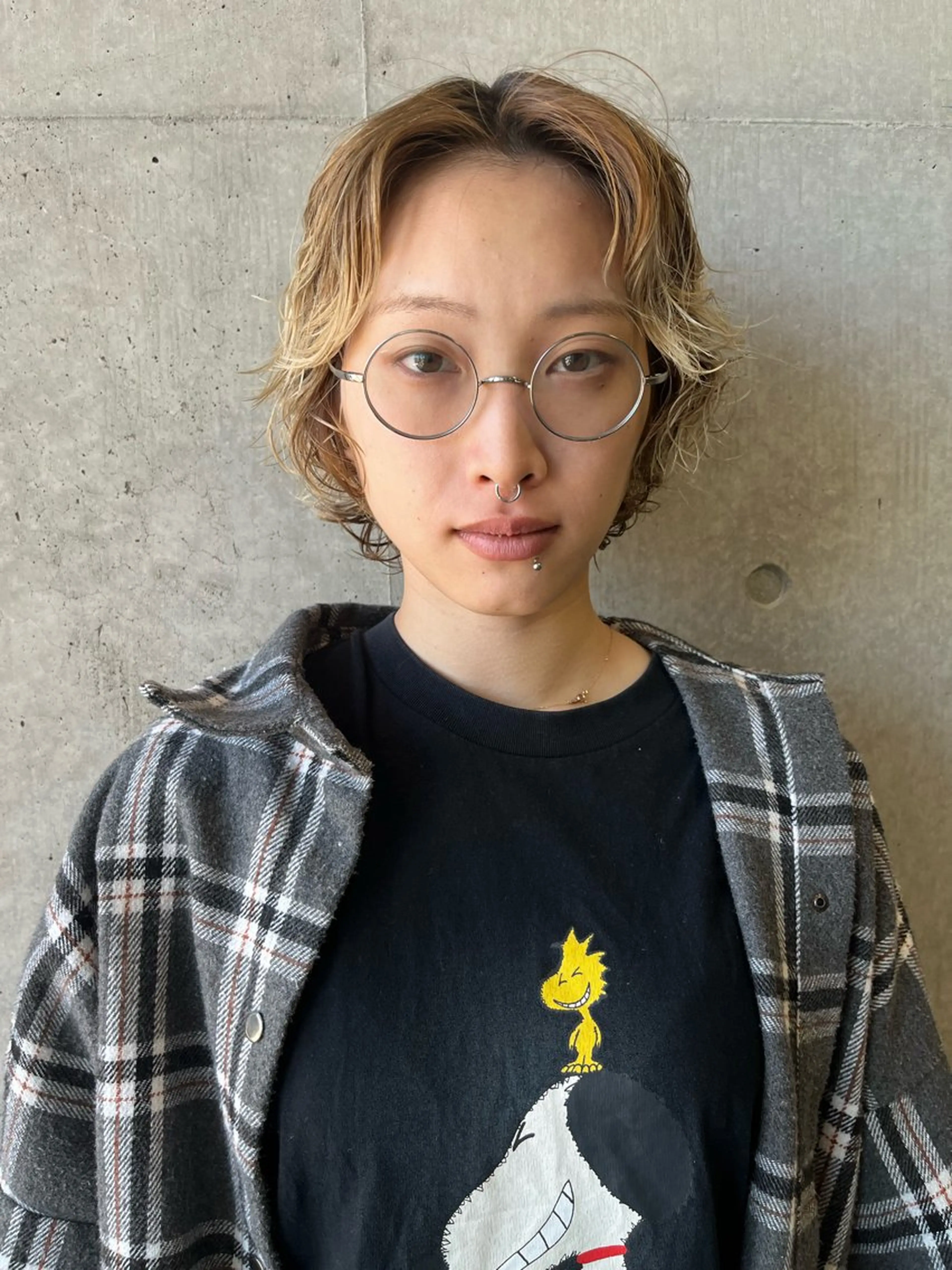 ショート ボブレイヤー ボブ 顔まわりレイヤー ハイレイヤー 韓国風ヘア レイヤーカット\ウル フ　chinatsuのヘアスタイル