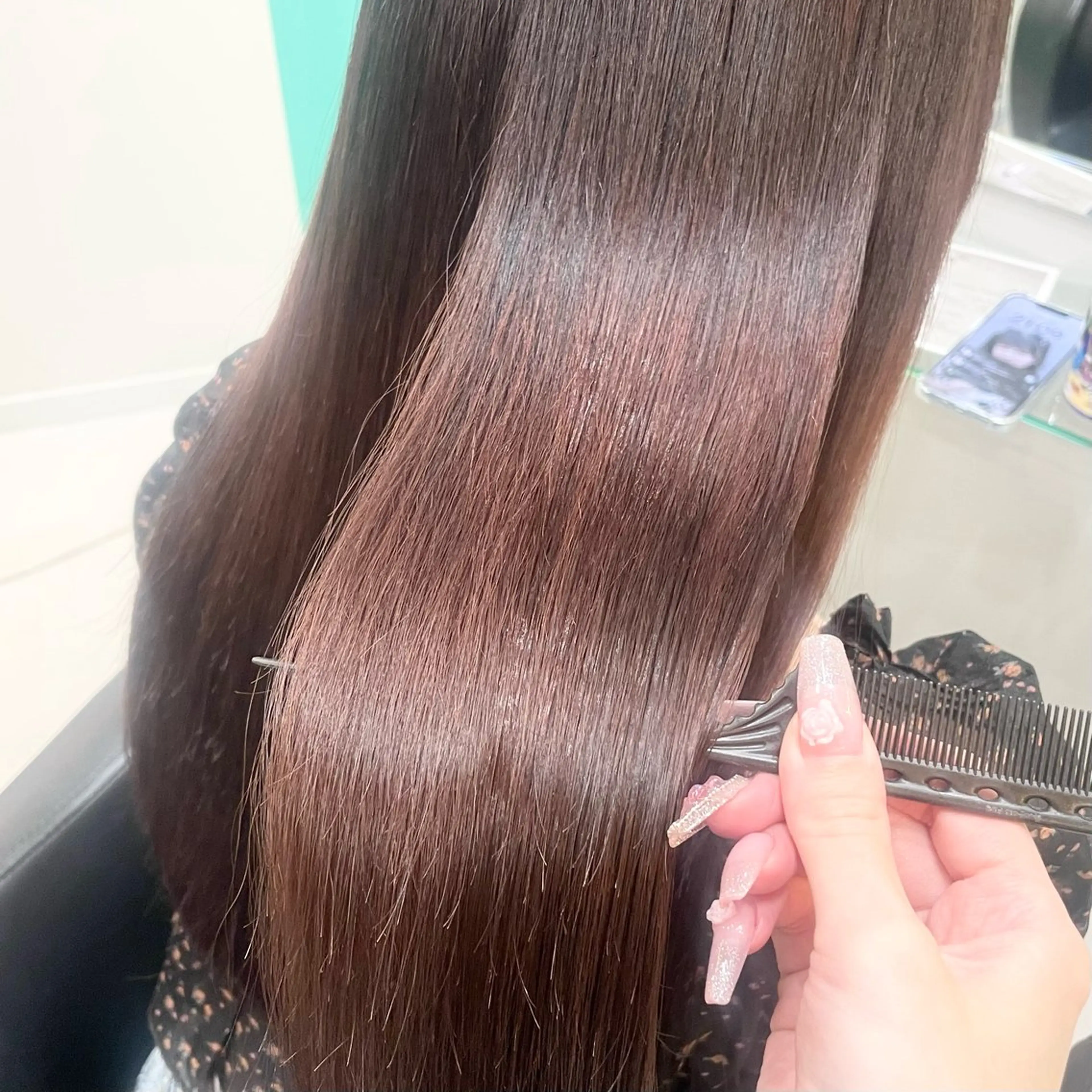 ロング カラー 髪質改善 トリートメント ヘアカラー トリートメント Natsuki‎🤍 透明感×艶カラー🫧のヘアスタイル