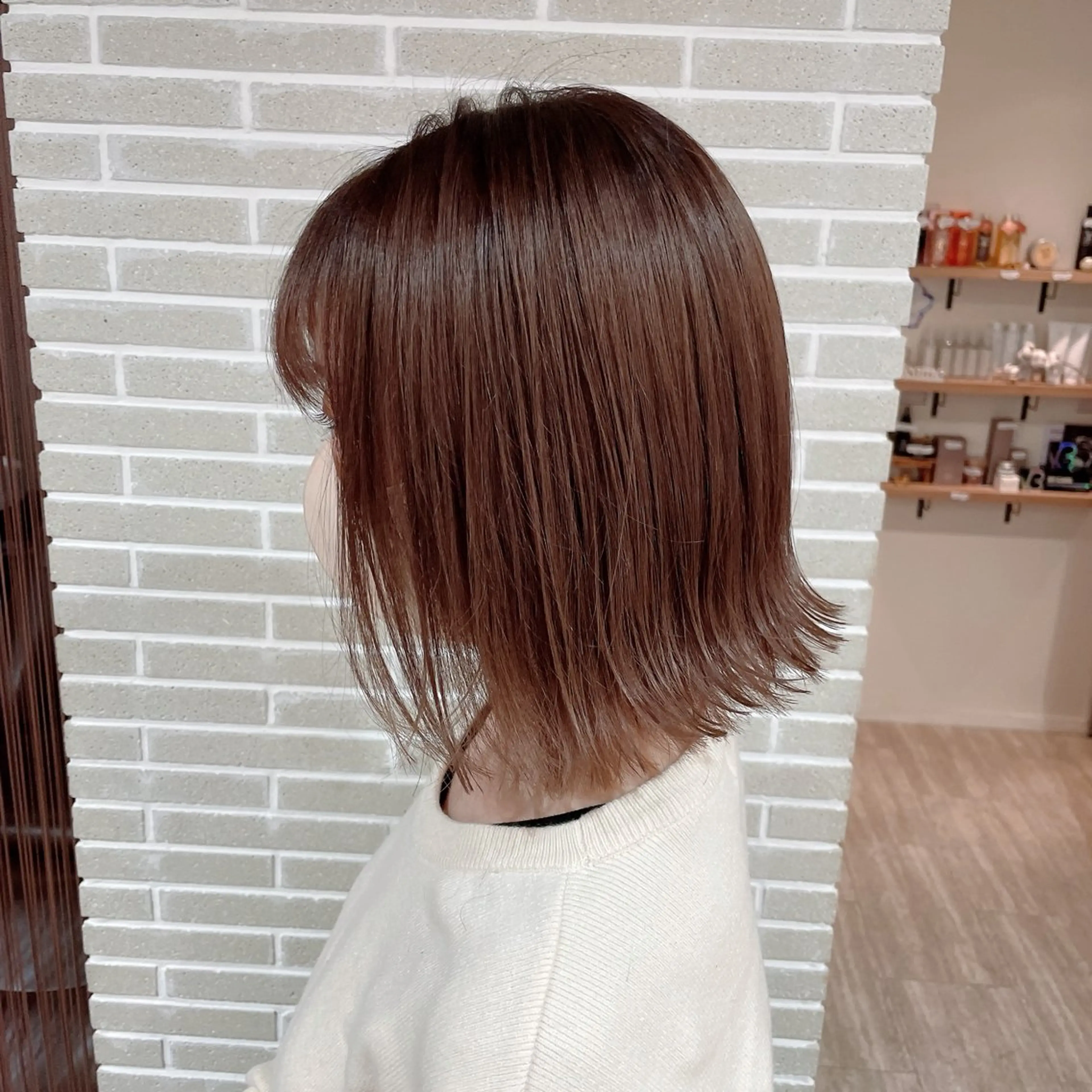 ミディアム カラー ブラウンカラー ナチュラルブラウン ボブ カット ヘアカラー 吉川 賢心のヘアスタイル