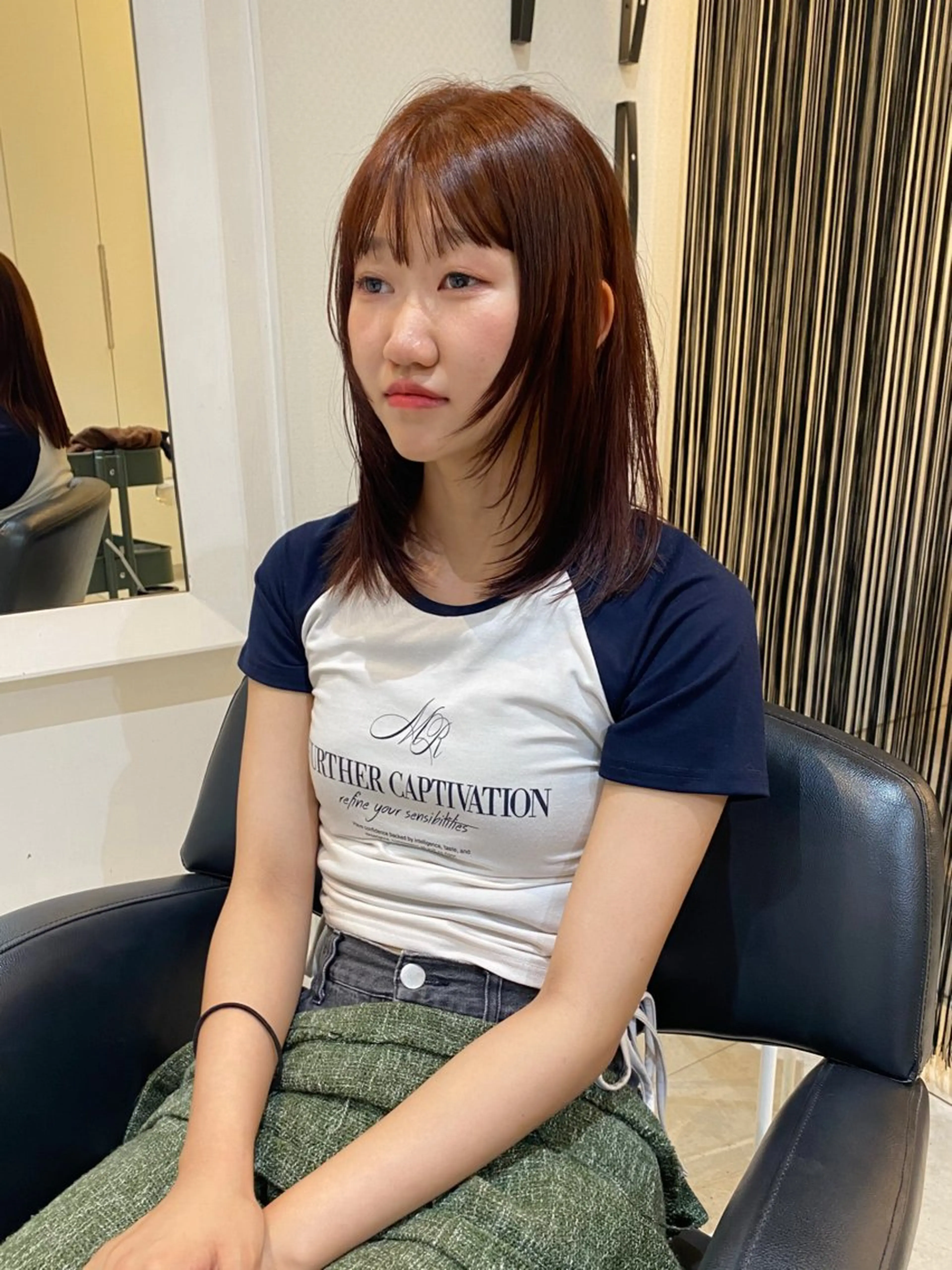 セミロング カラー パーマ オレンジ カット ヘアカラー 縮毛矯正 トリートメント mai / linoah˚✧のヘアスタイル