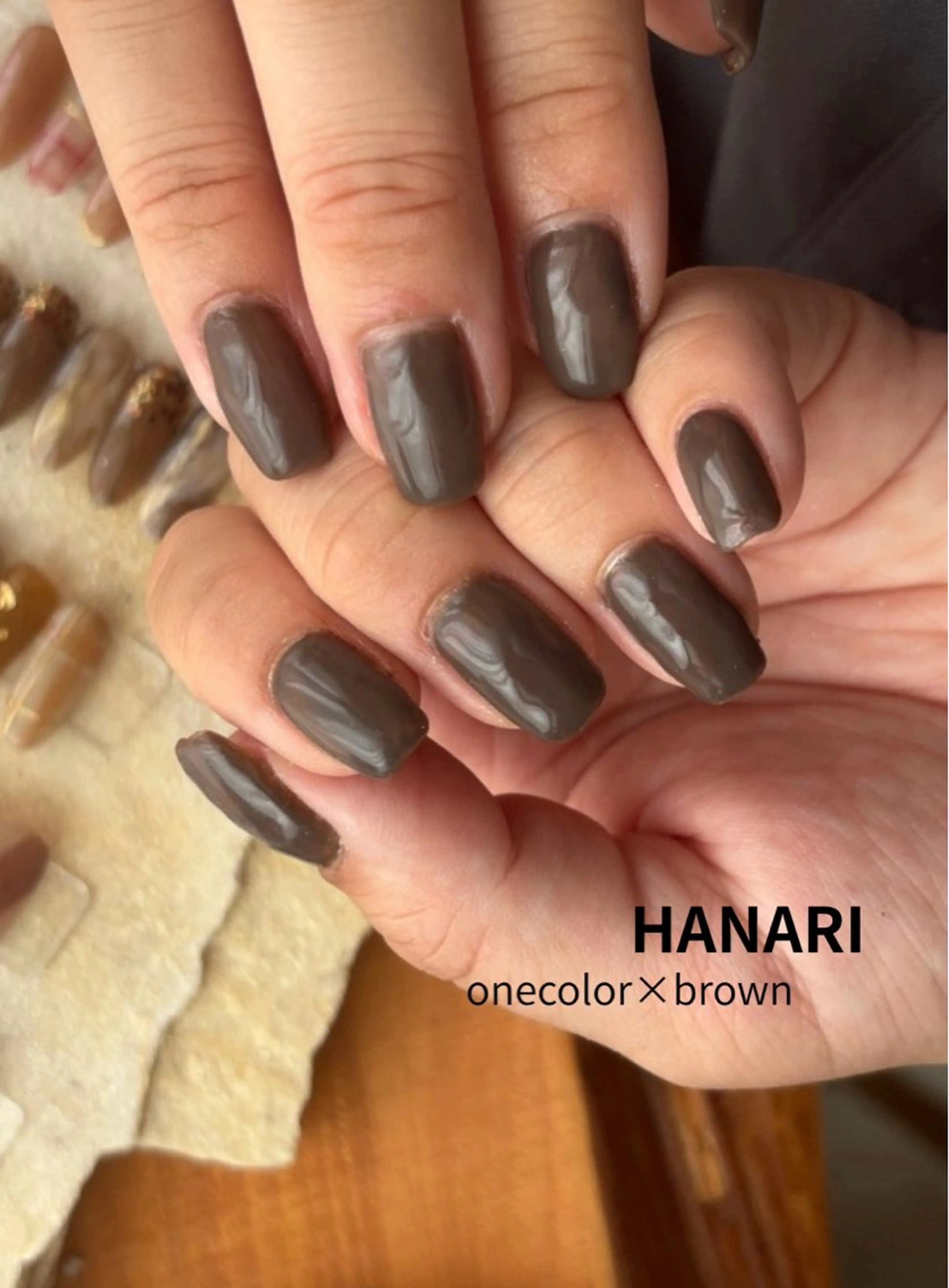 ネイル ブラウン ハンドネイル sakura nailのネイルデザイン