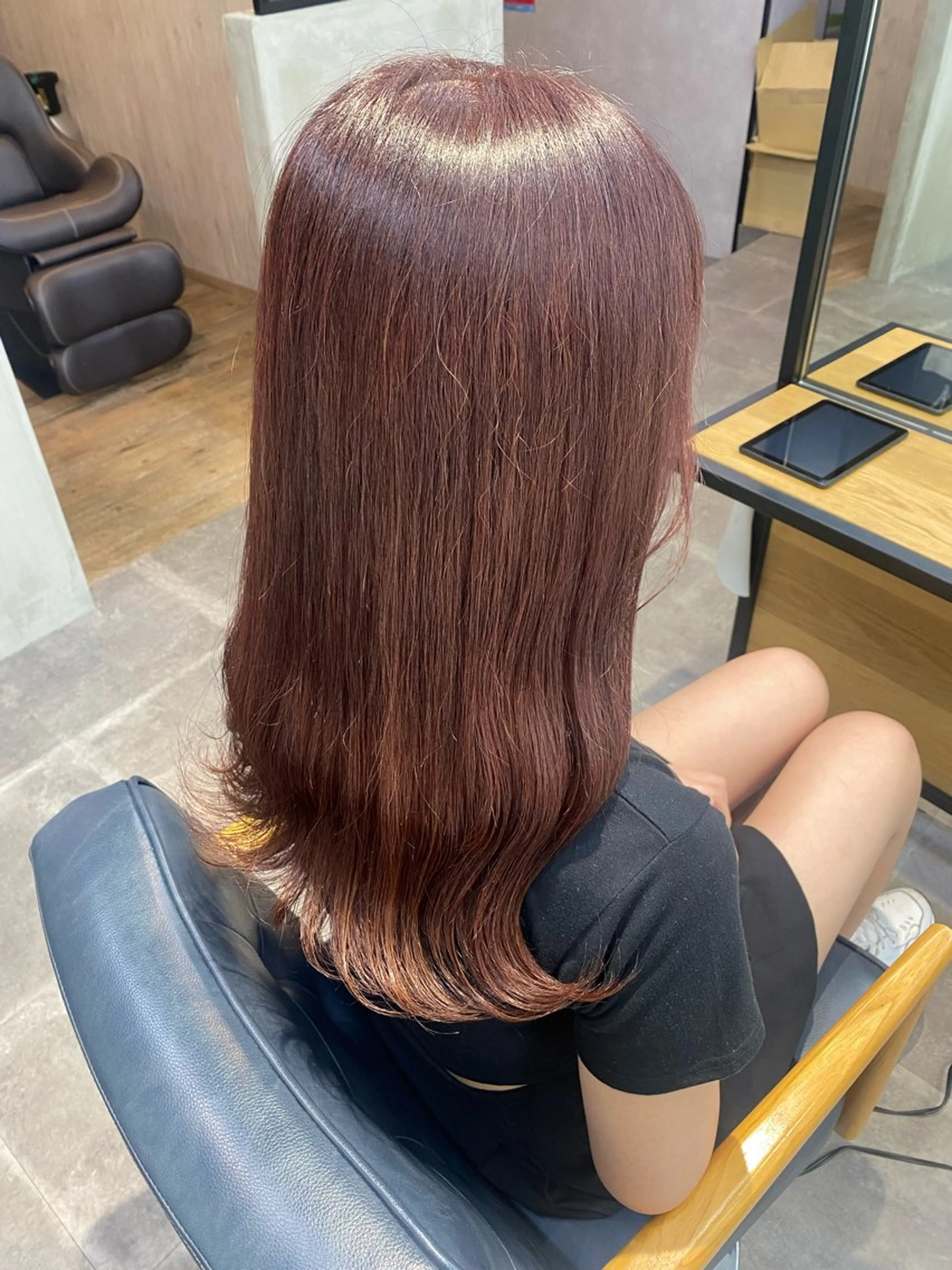 セミロング カラー 韓国×髪質改善カラー 💎hinaのヘアスタイル