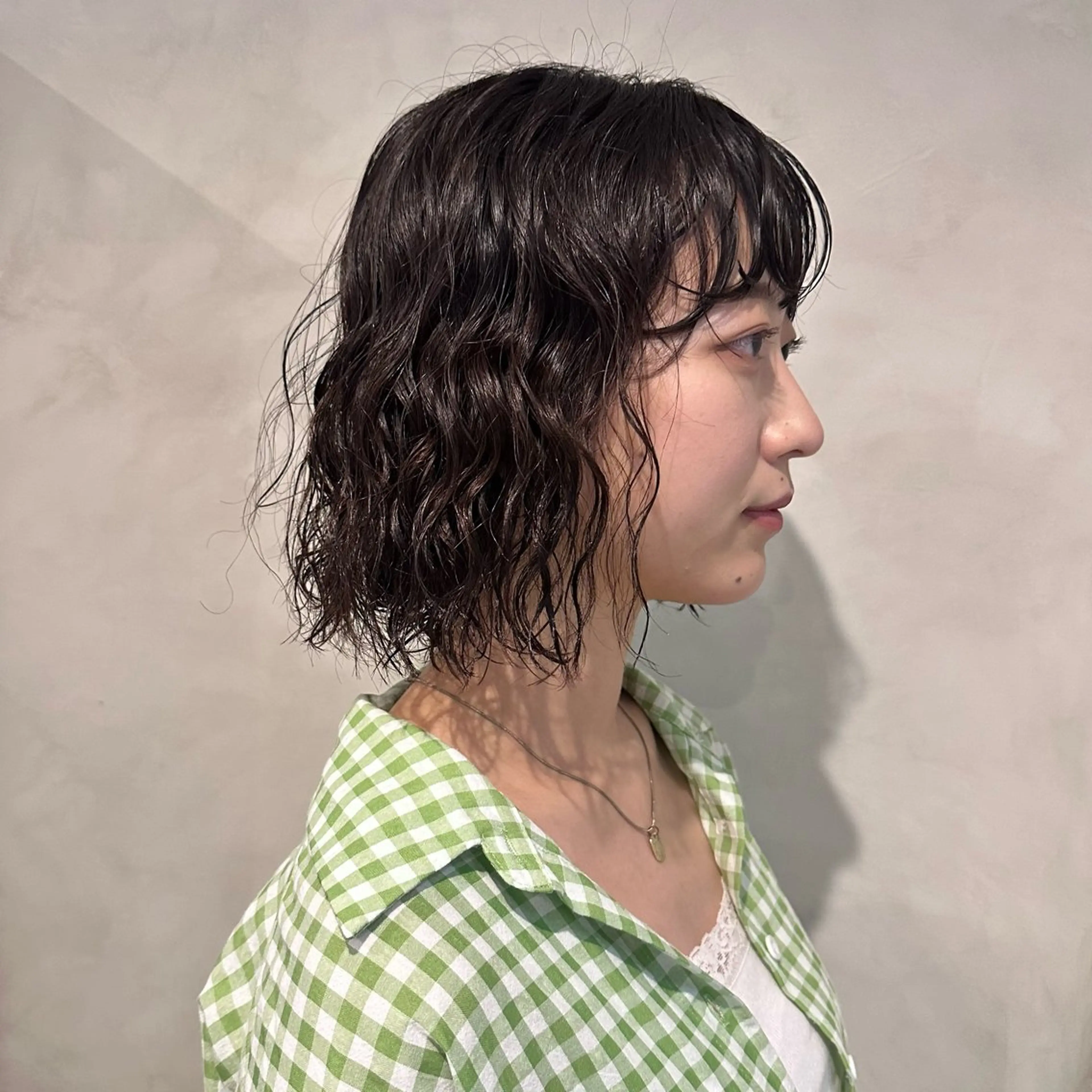 ミディアム パーマ ミディアムパーマ ボブ カット パーマ トリートメント Aust hair Stella新宿所属・Yuki☺︎パーマ レイヤーカットのヘアスタイル