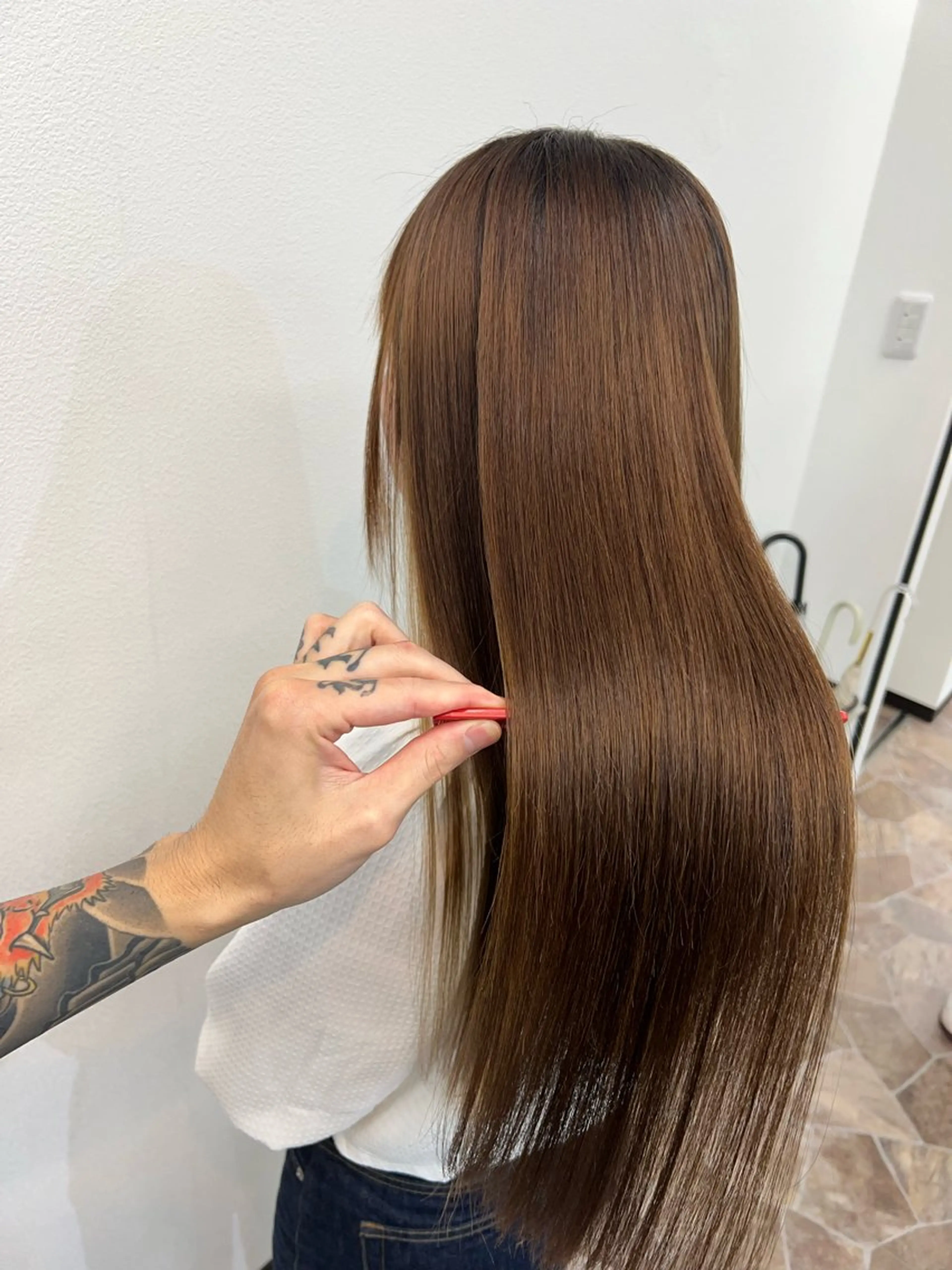 ロング 縮毛矯正 トリートメント フリーダムマティーニ所属・藤本 翔己のヘアスタイル