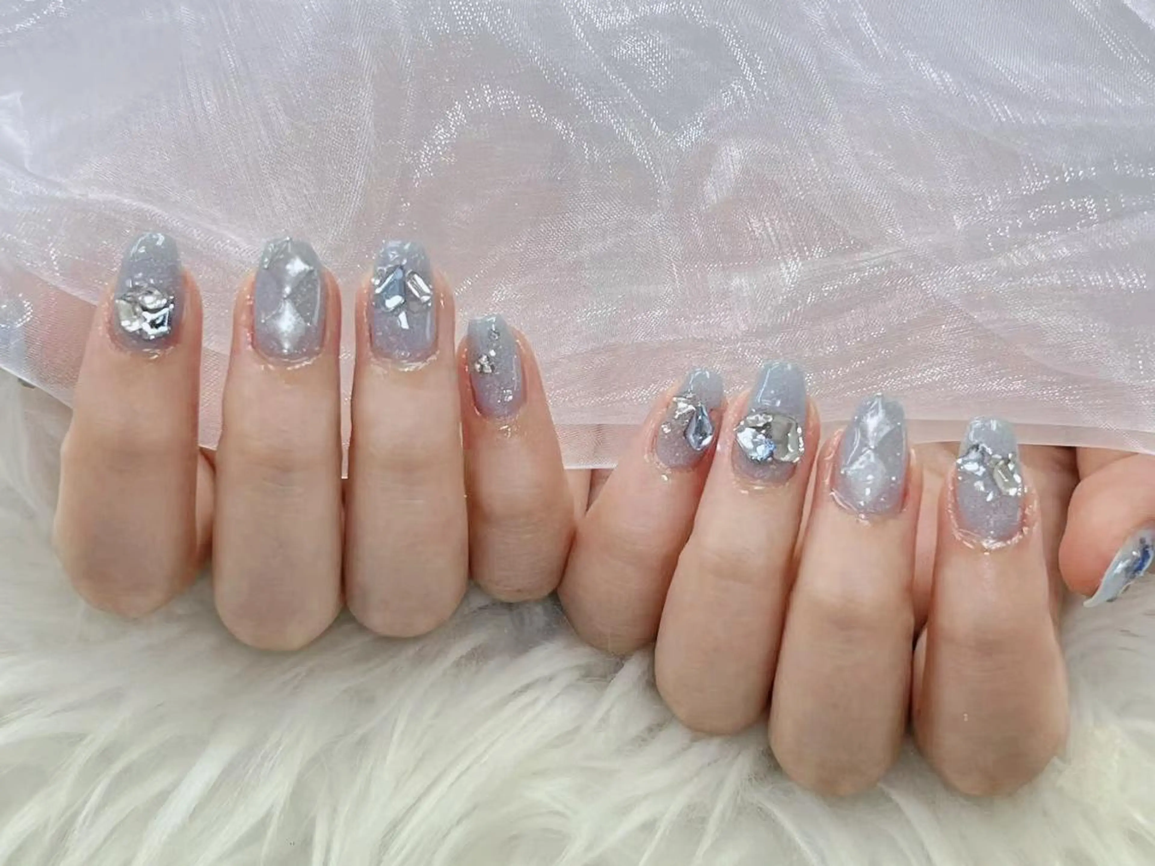 メンズ ネイル メンズ韓国風 アートネイル フレンチネイル ジェルネイル キラキラネイル Bloom kabukiのネイルデザイン