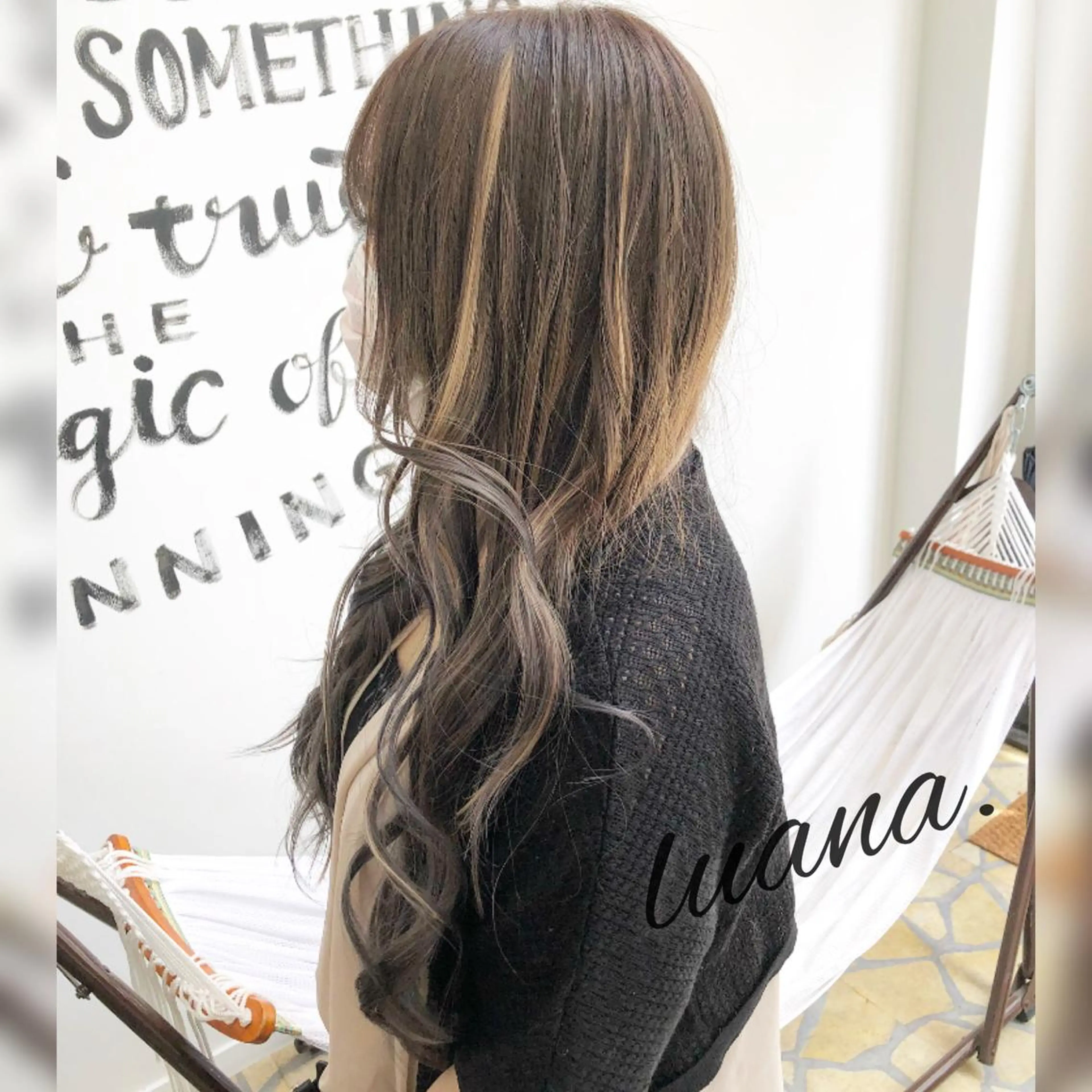 ロング アッシュ エクステ ハイライト エクステ・髪質改善・ ブリーチ・吉田大介のヘアスタイル