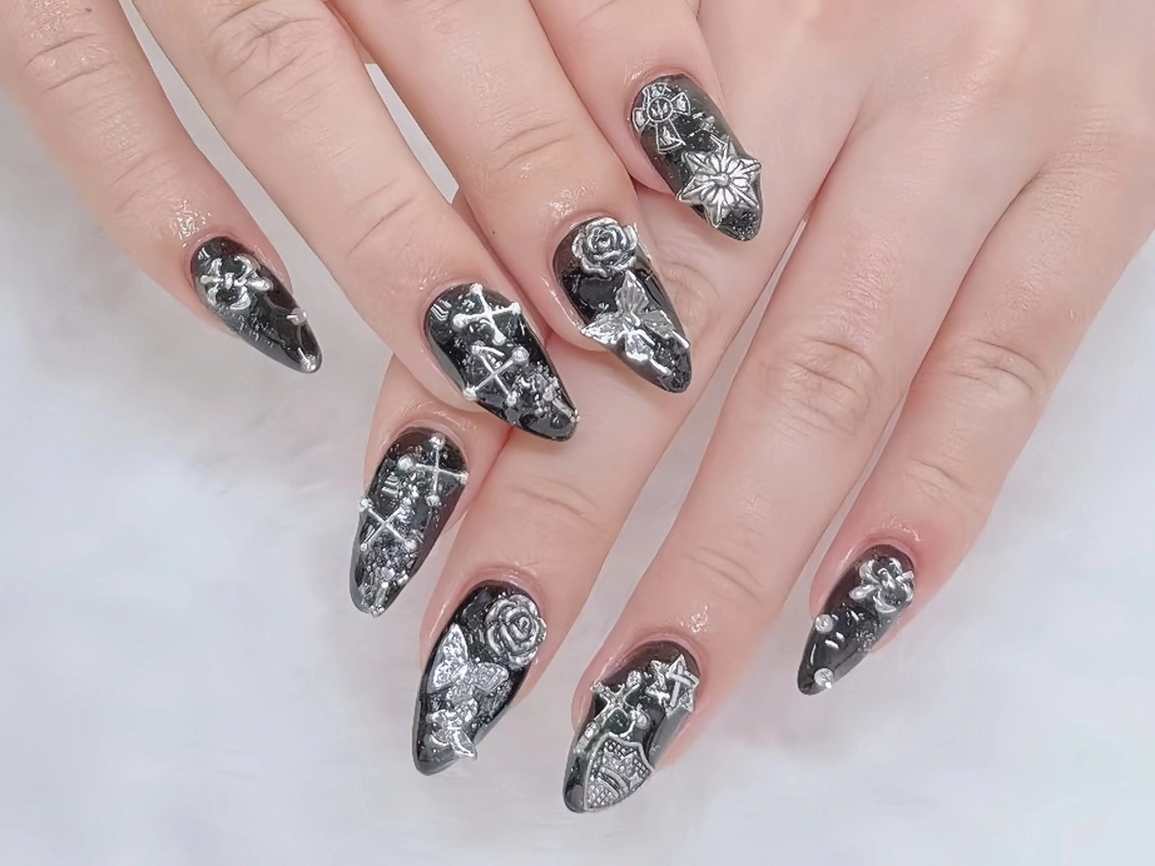 ネイル 長さ出し ジェルネイル 韓国ネイル マグネットネイル 持ち込み Egao Nail錦糸町店のネイルデザイン