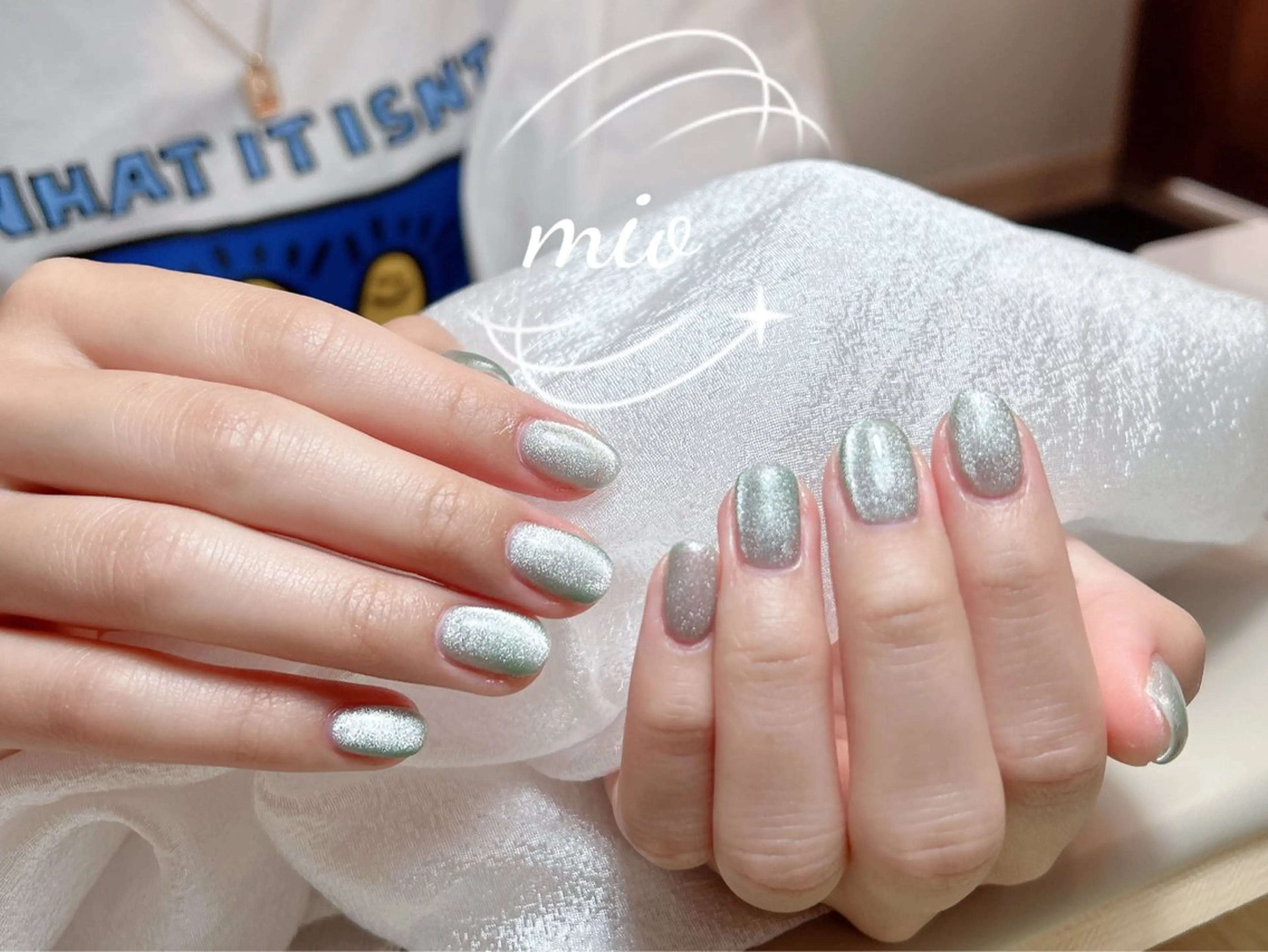 ネイル ジェルネイル マグネットネイル マグネットワンカラー ワンカラーネイル パラジェル ハンドネイル Femme nail (mio)のネイルデザイン