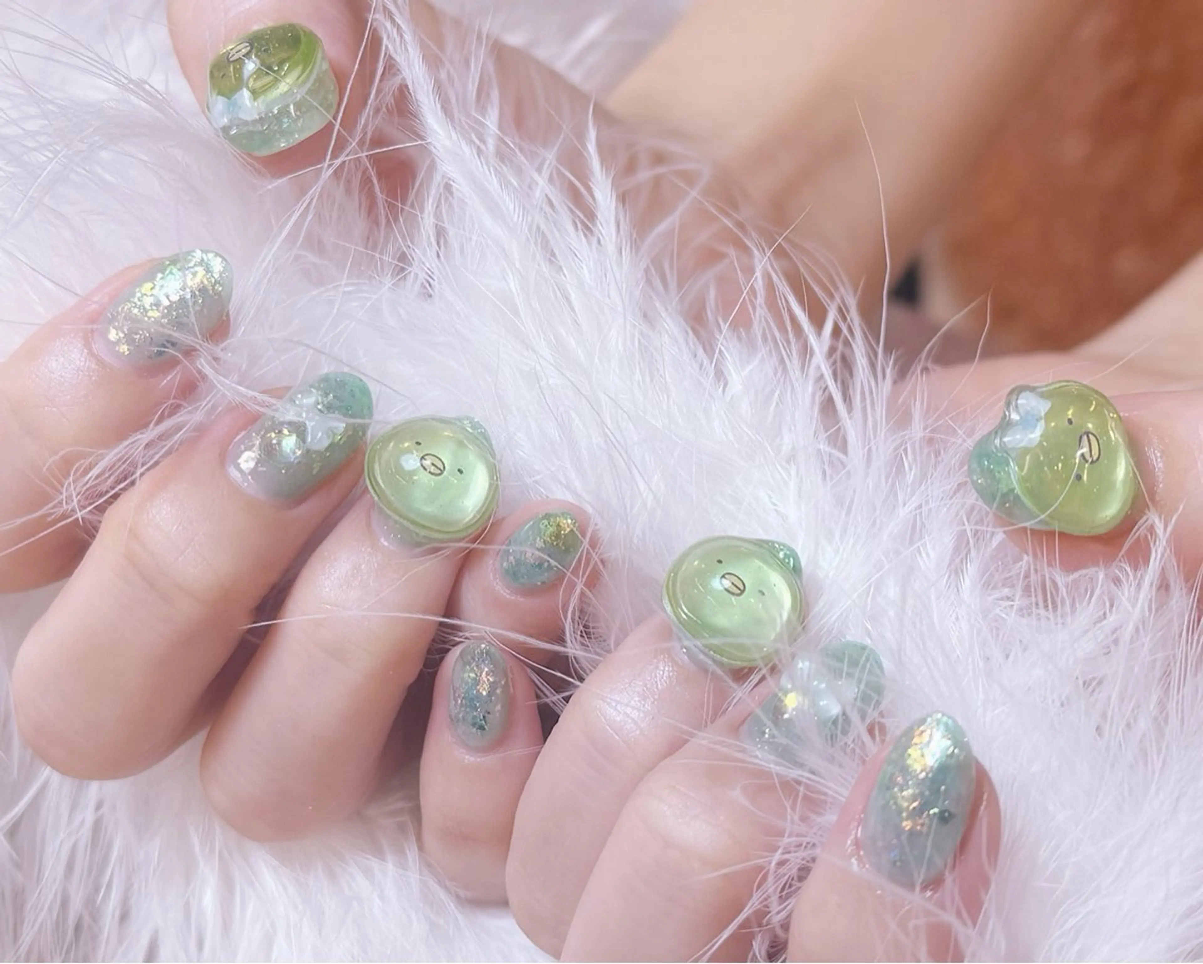 ネイル アートネイル フラッシュネイル フラワーネイル ジェルネイル ガーリー Puti nailのネイルデザイン