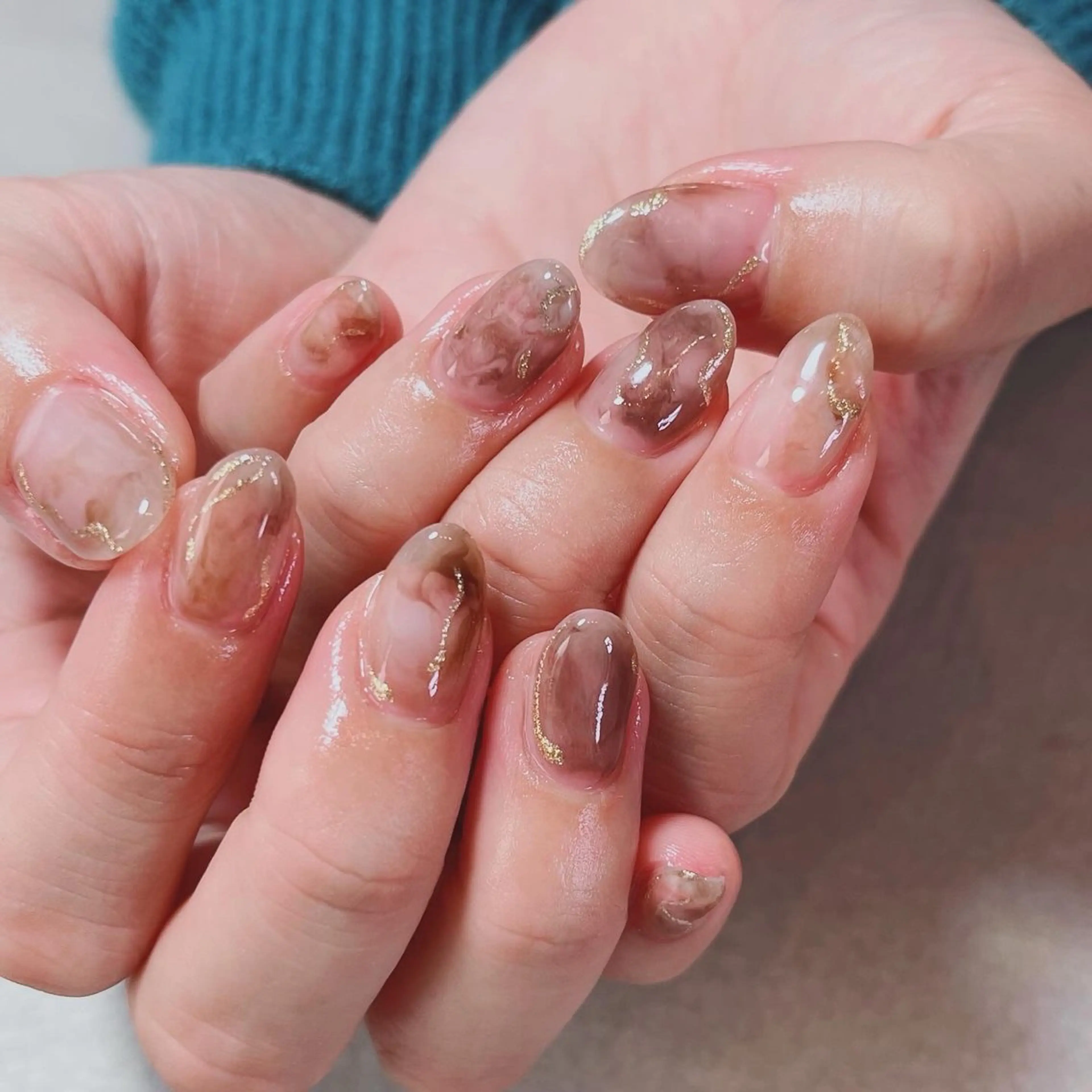 ネイル アートネイル ブラウン ニュアンスネイル ruirui.naildesign所属・RUI ☆のネイルデザイン