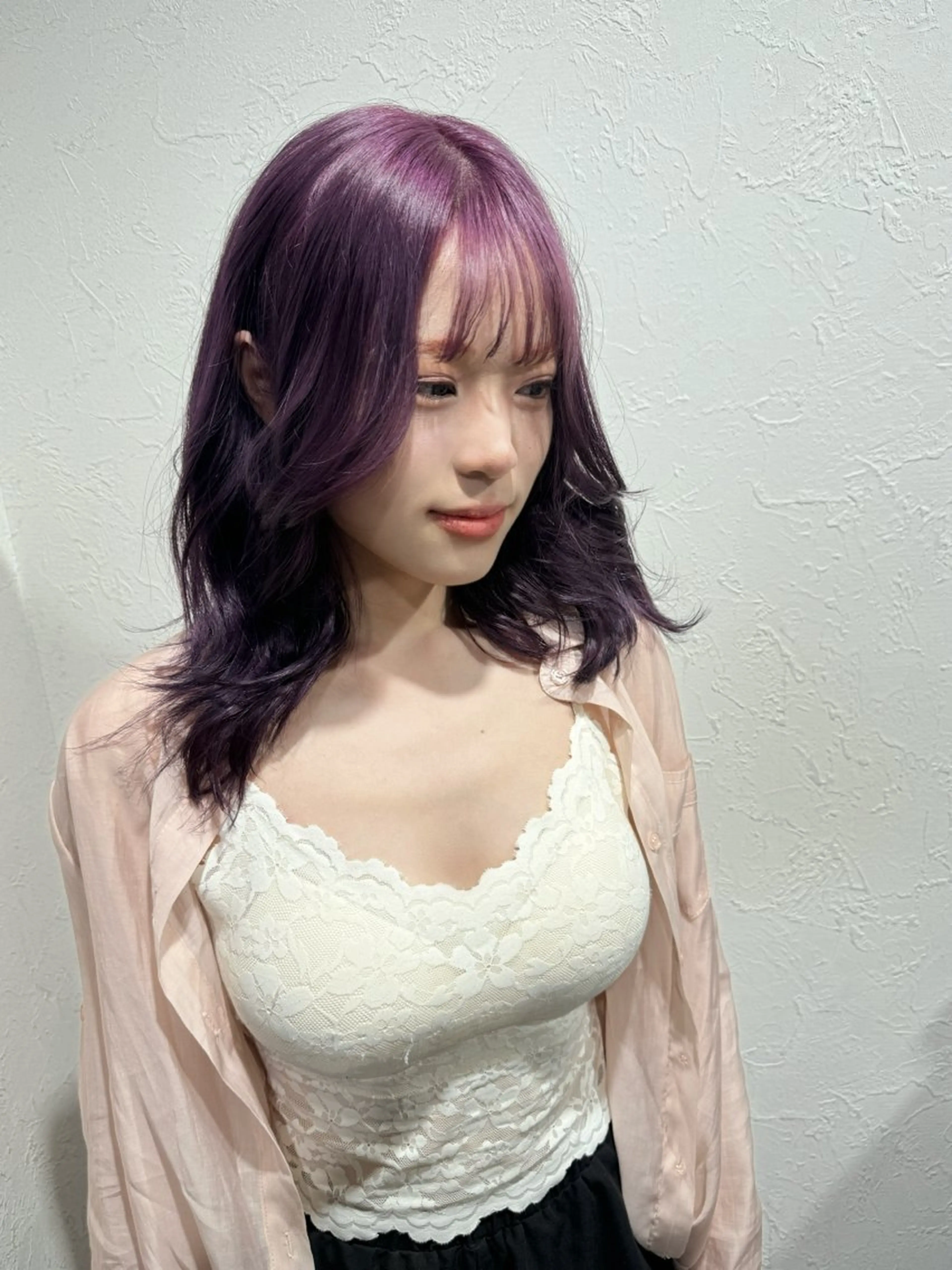 セミロング カラー ハイトーン/レイヤー /艶カラー🎀のヘアスタイル