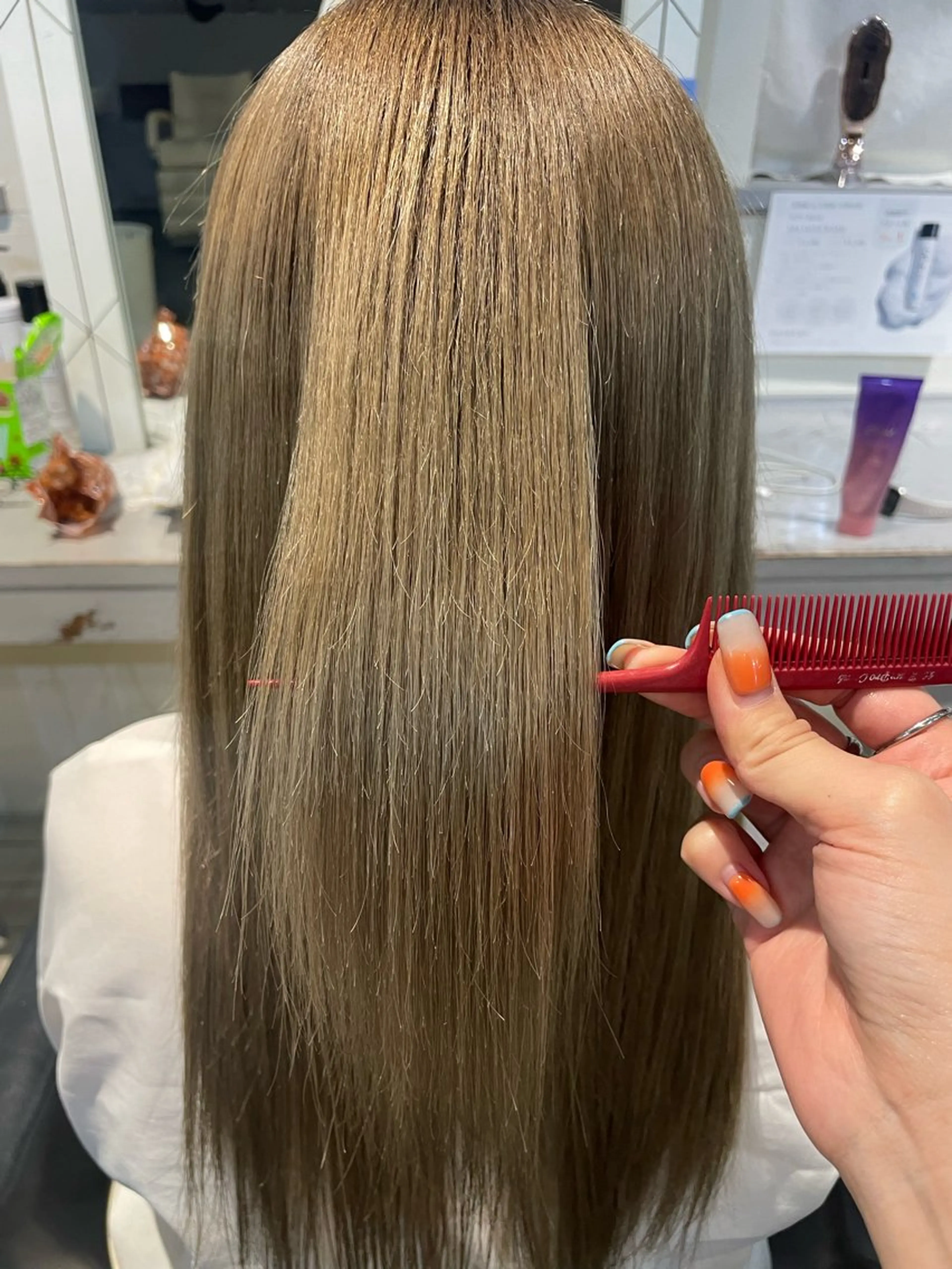 ロング カラー ベージュカラー ブリーチ ヘアカラー 酸性ストレート/ ボブ/暖色/リコのヘアスタイル