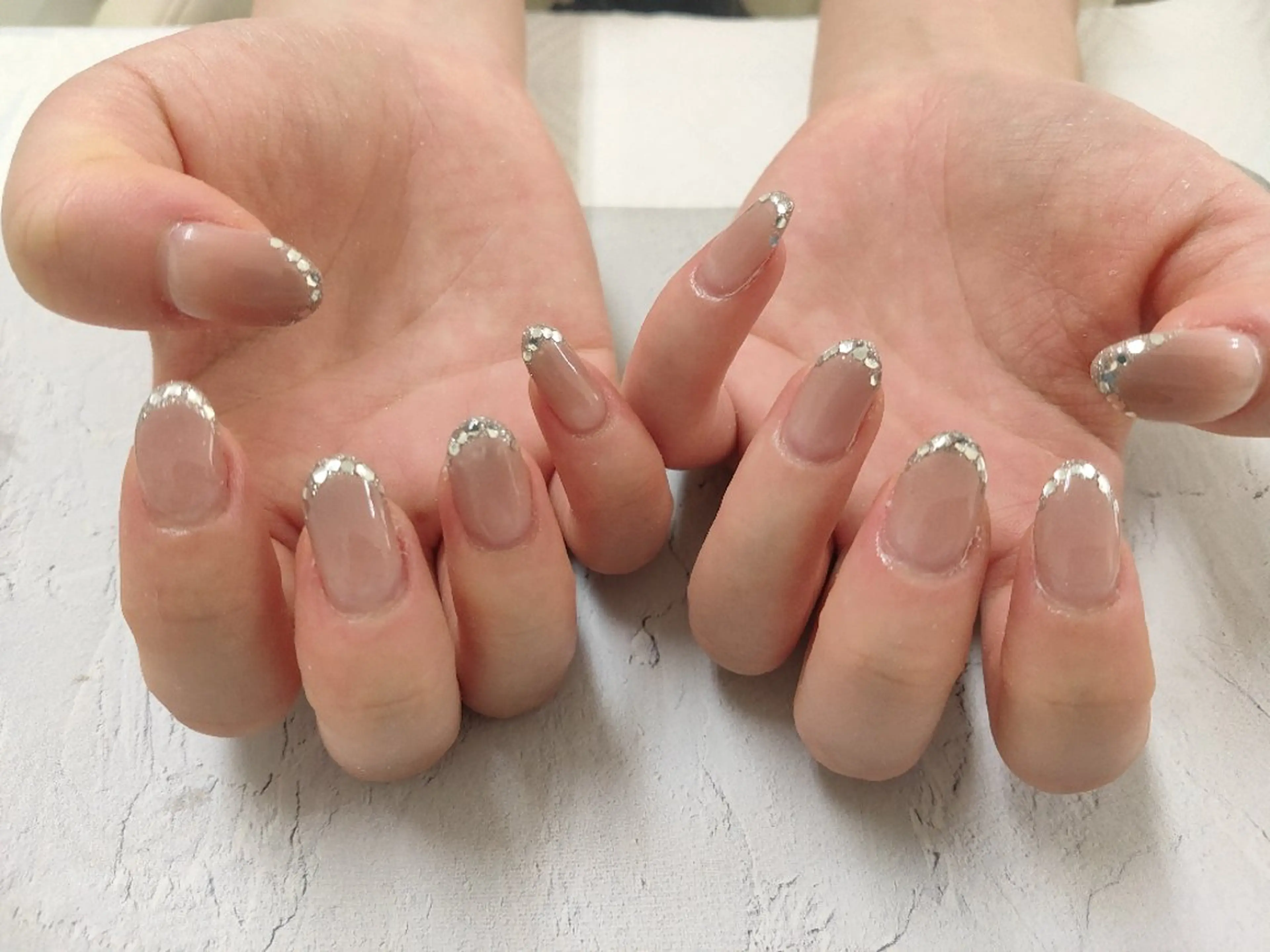 ネイル フレンチネイル ガラスフレンチ ❤minoannai メトロポリタン前店のネイルデザイン