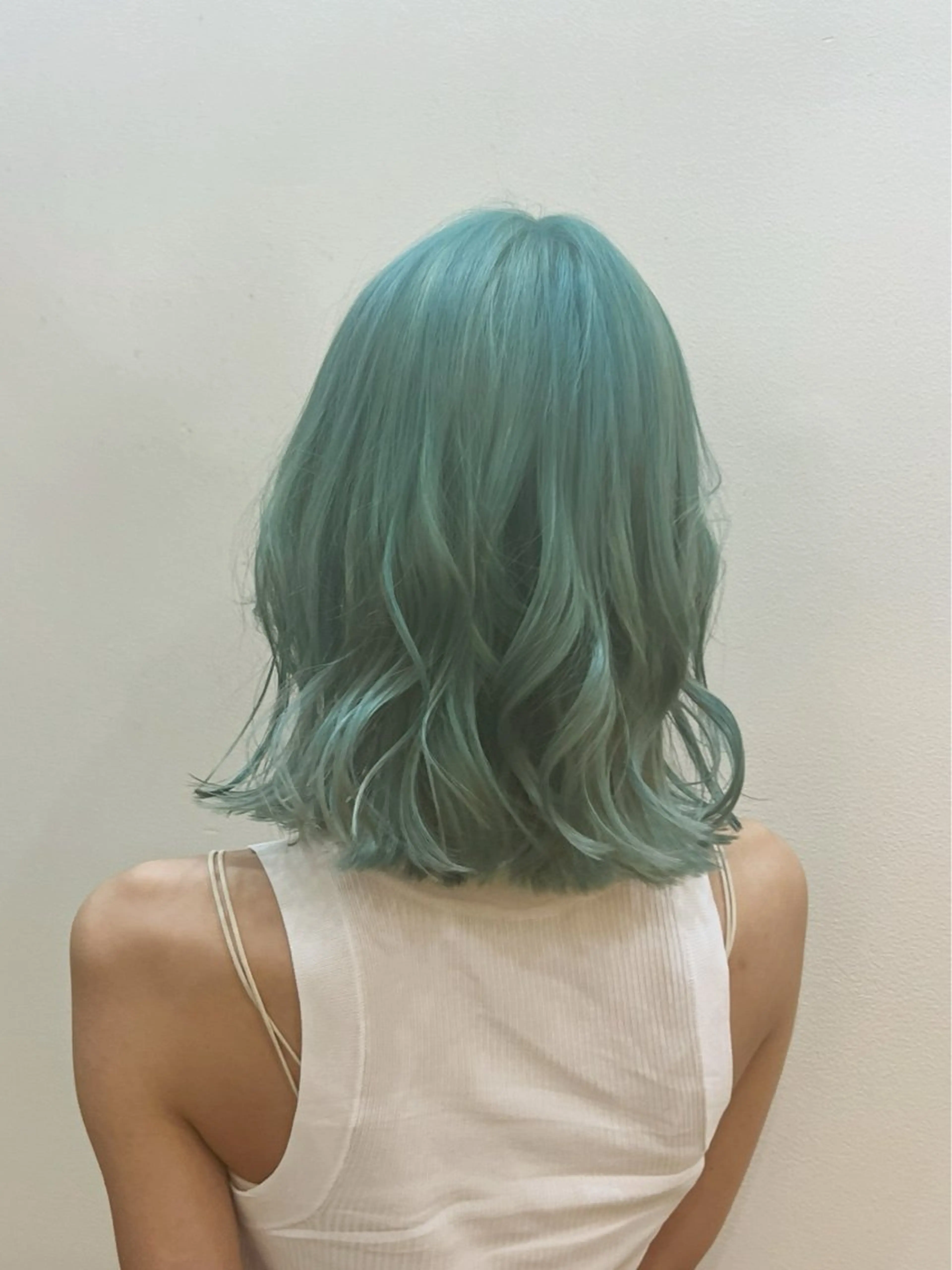 カラー ミント ミントグリーン カット ヘアカラー トリートメント 透明感/血色カラー/ 似合せレイヤー/ゆいのヘアスタイル