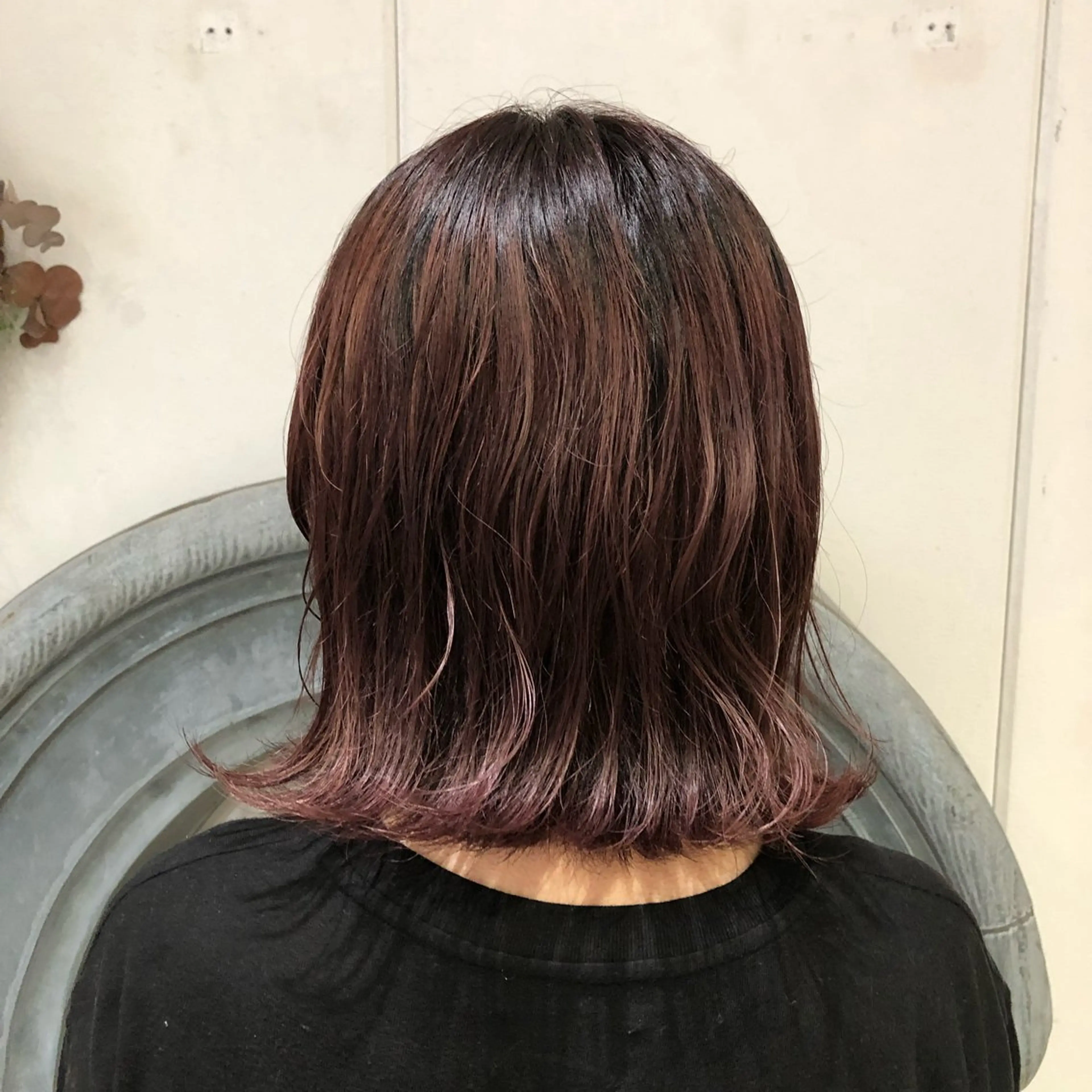 ミディアム ヘアカラー トリートメント 高津 千慧のヘアスタイル