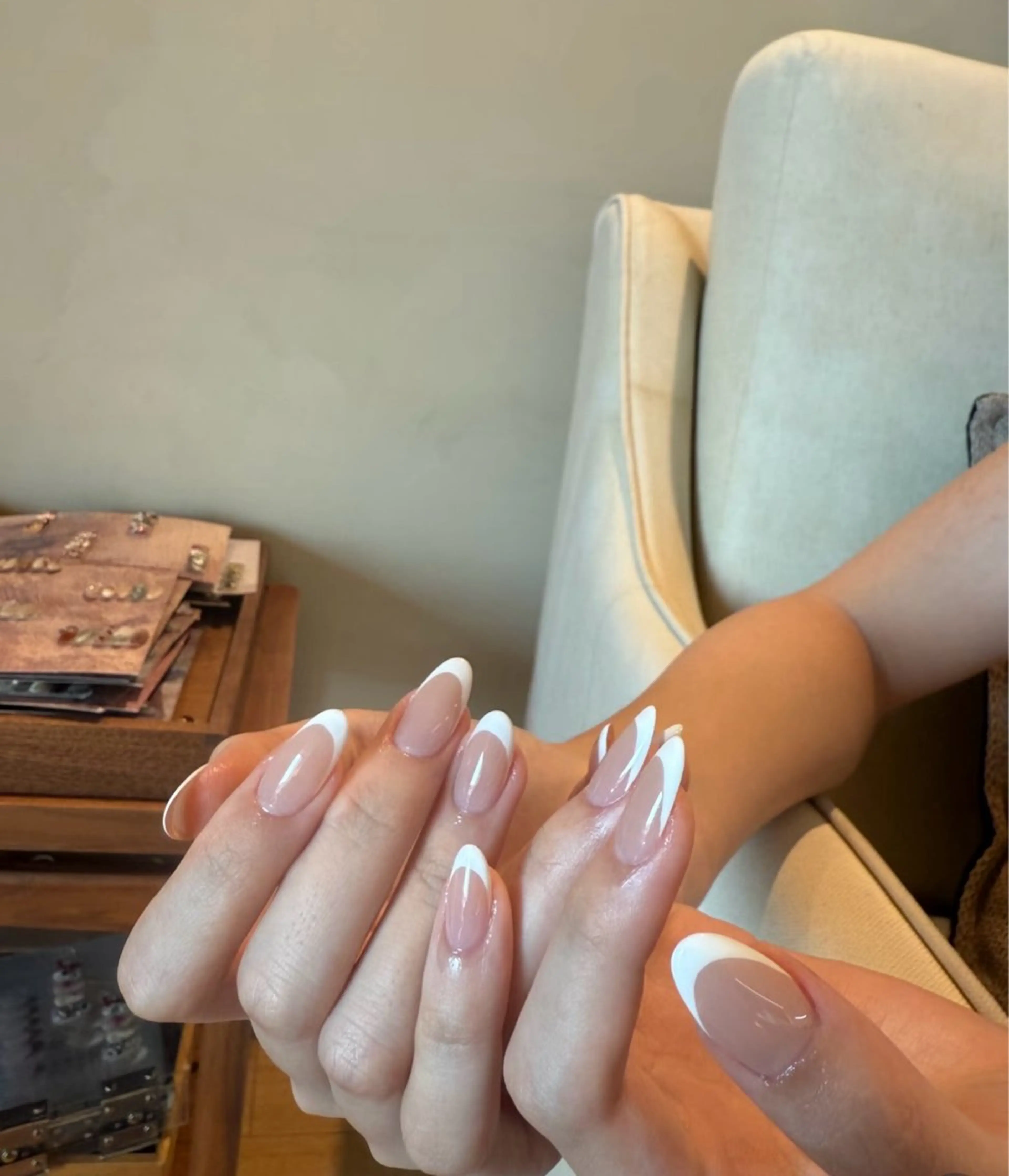 【Jr.ネイリスト】自爪カラ一フレンチ 💕オフ 込み!🍓の写真