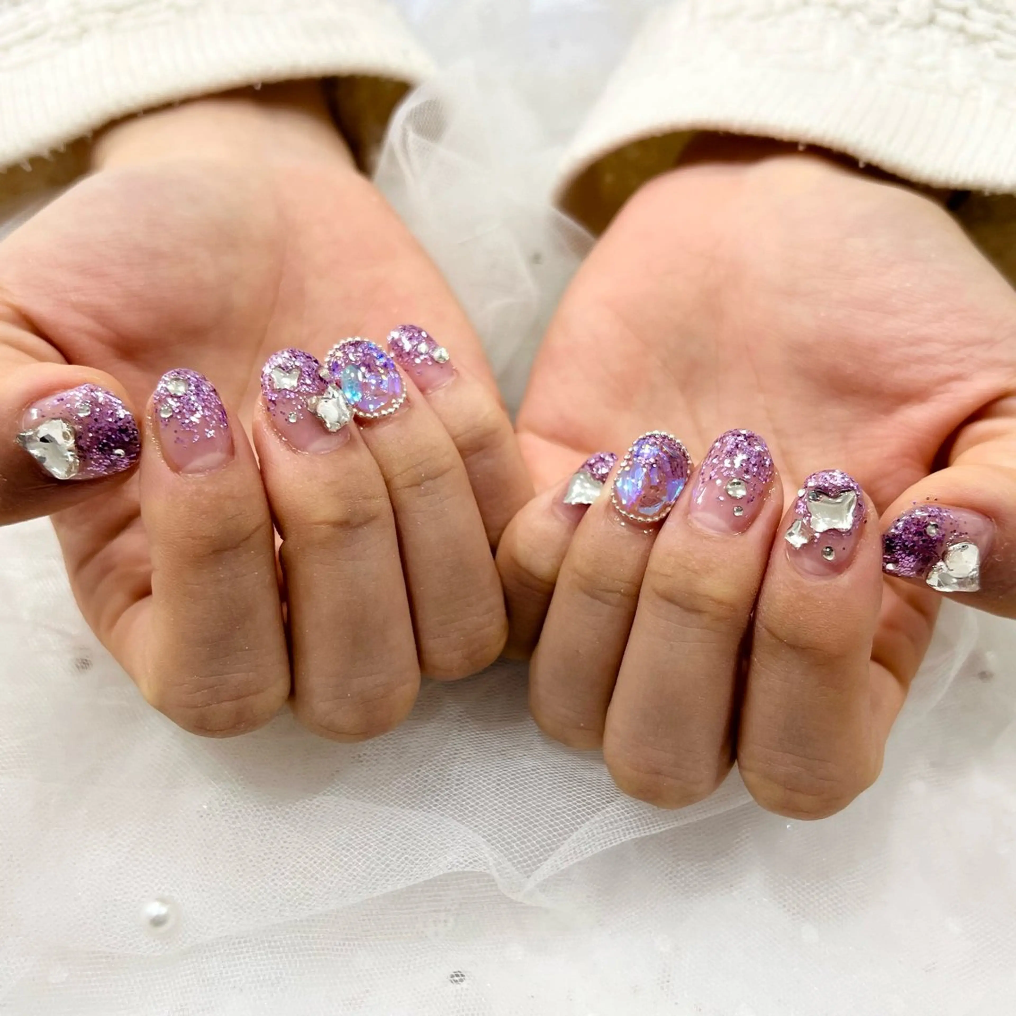 ネイル グラデーション ラメ(グリッター) ラメグラデーション 🧡Shine船橋 鳴海🧡のネイルデザイン