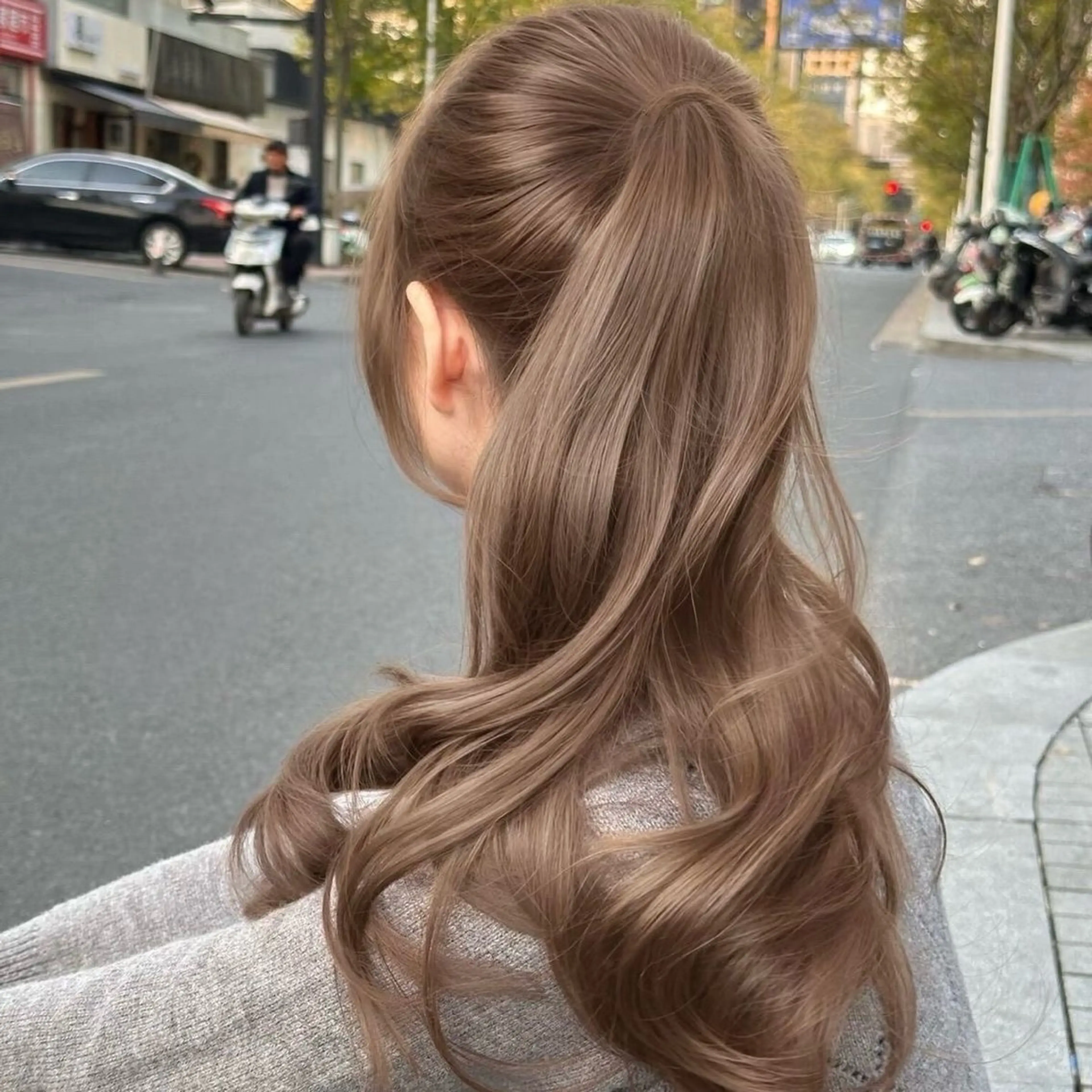ロング カラー ブリーチ 透明感カラー ブリーチなしカラー くびれヘア 髪質改善 カット ヘアカラー ワンホンヘア/ 透明感カラー/ゆうとのヘアスタイル