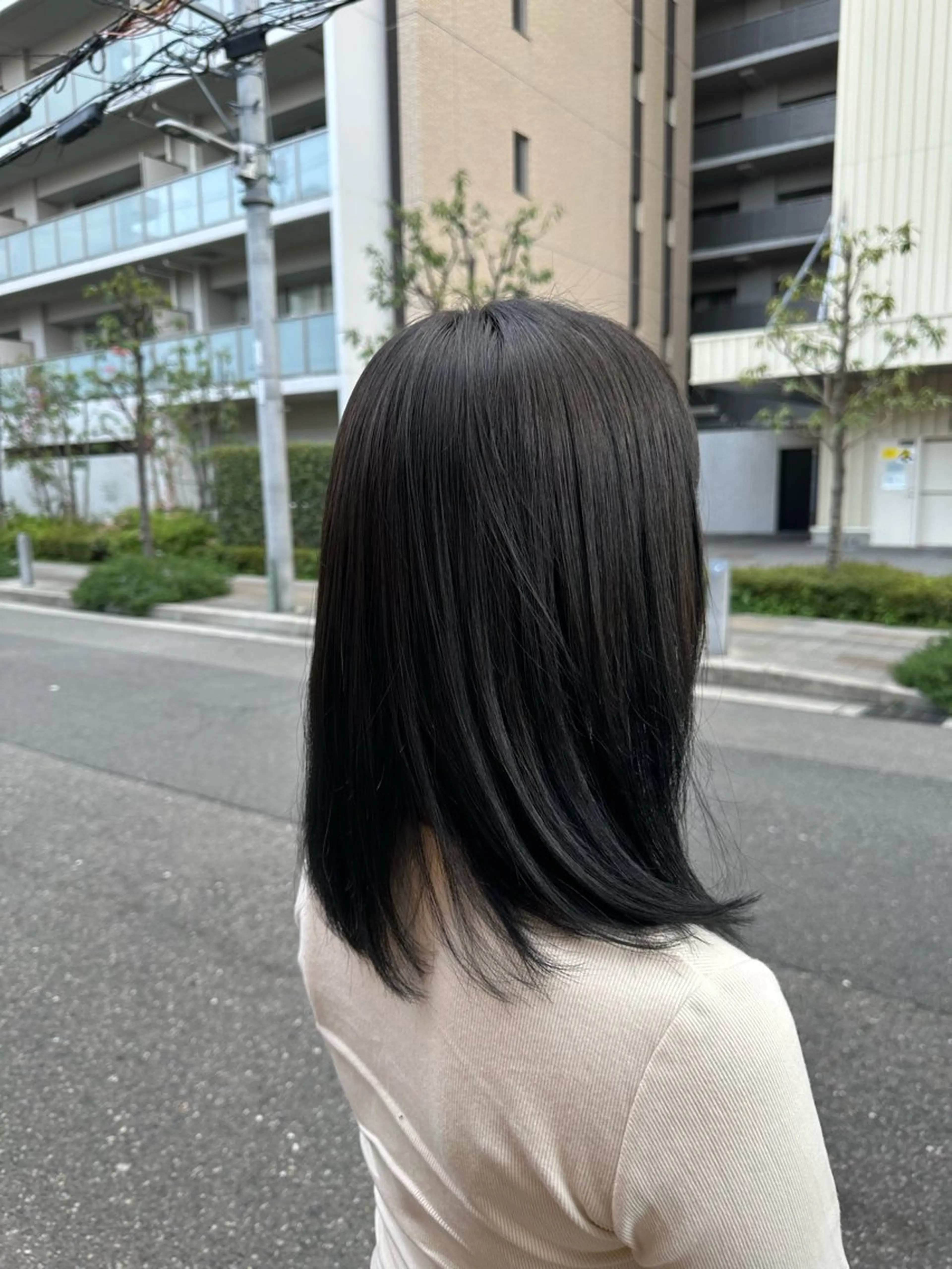 セミロング カラー 透明感カラー グレージュ カット ヘアカラー レイヤーカット/ 透明感ブラウン/きよのヘアスタイル