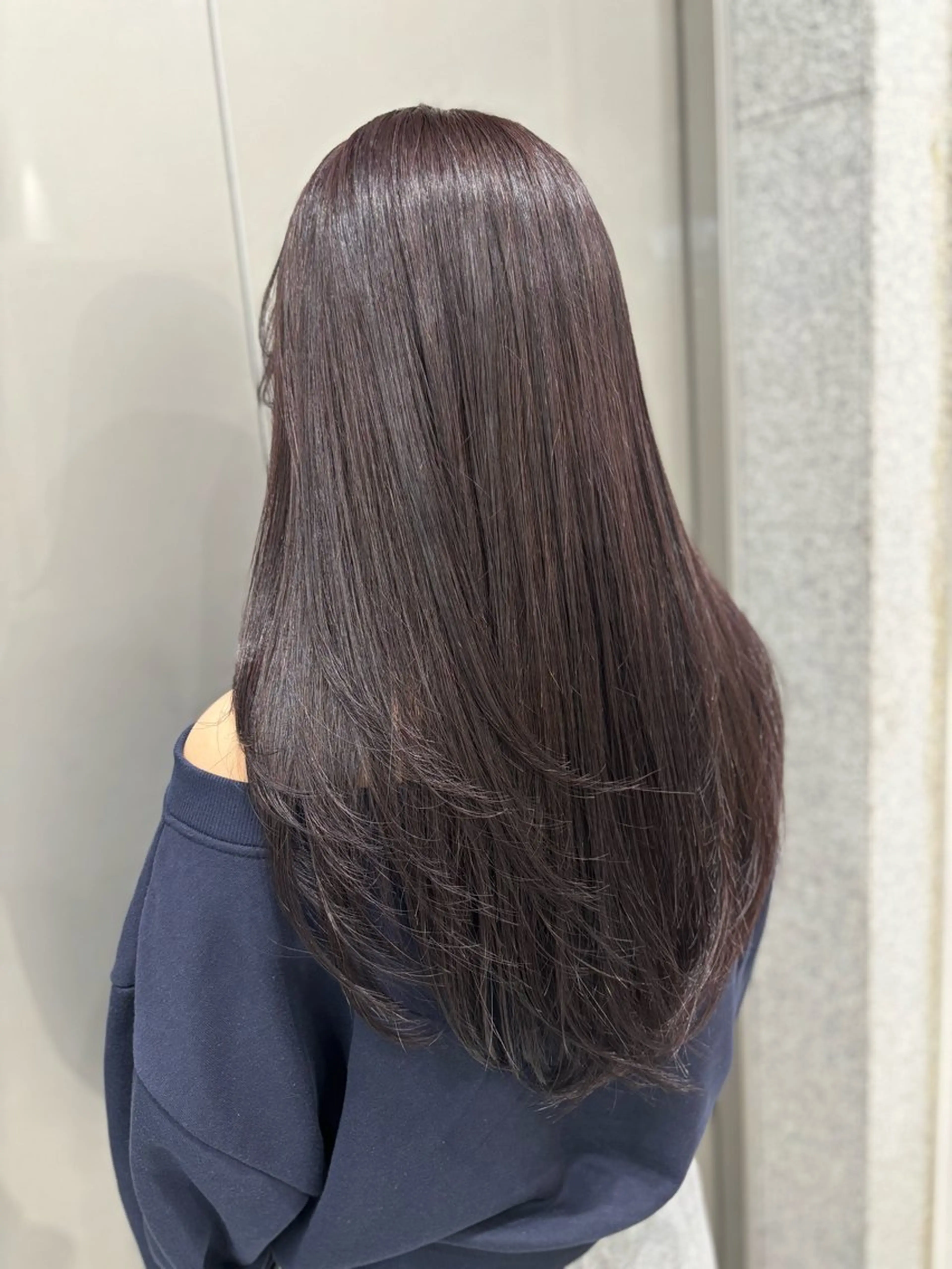 ロング カラー ヘアカラー トリートメント ヘッドスパ ヘアセット ブリーチなし透明感 ×縮毛矯正🤍ユウのヘアスタイル