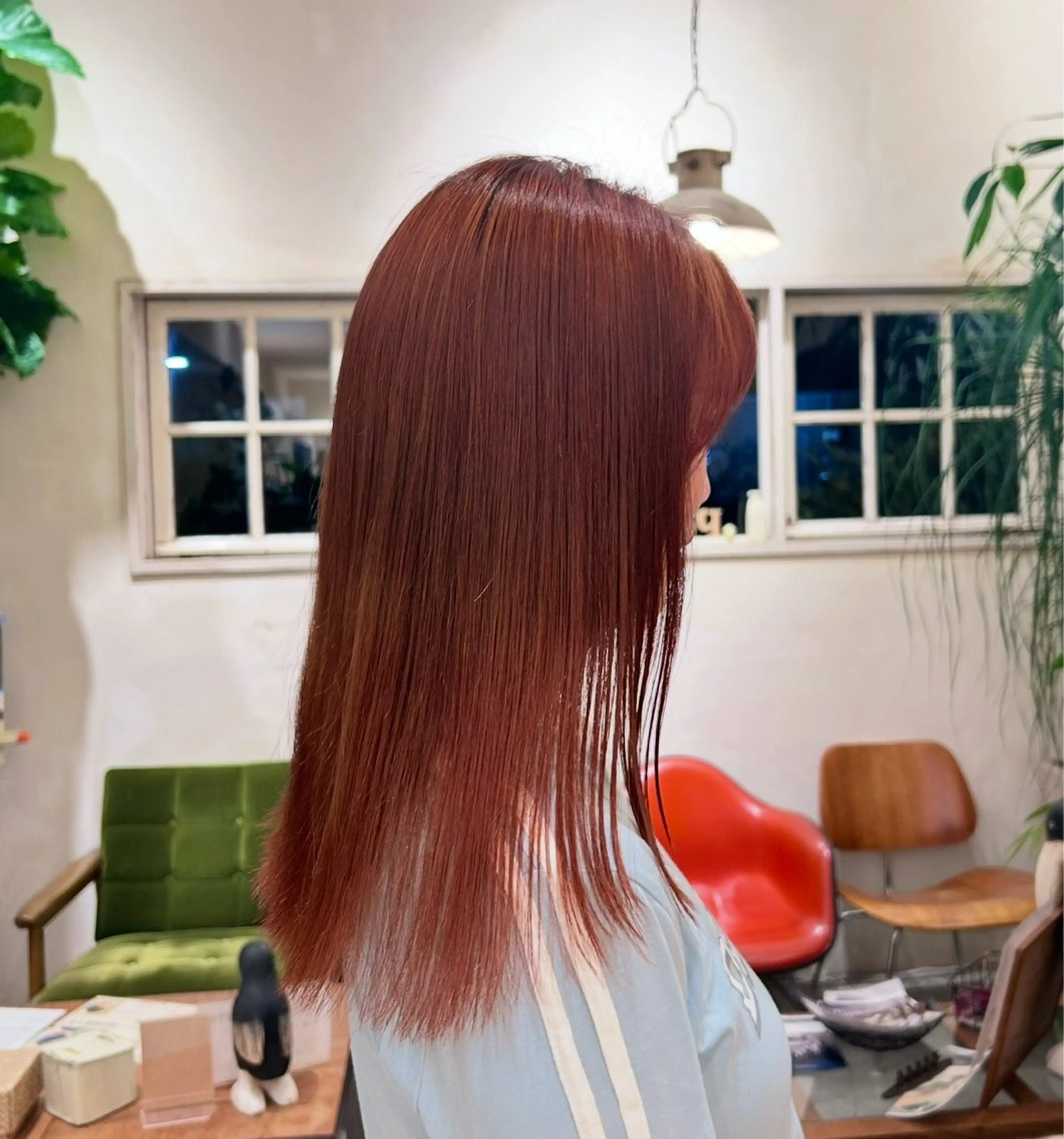 カラー オレンジ レッドカラー 大髙 まりののヘアスタイル