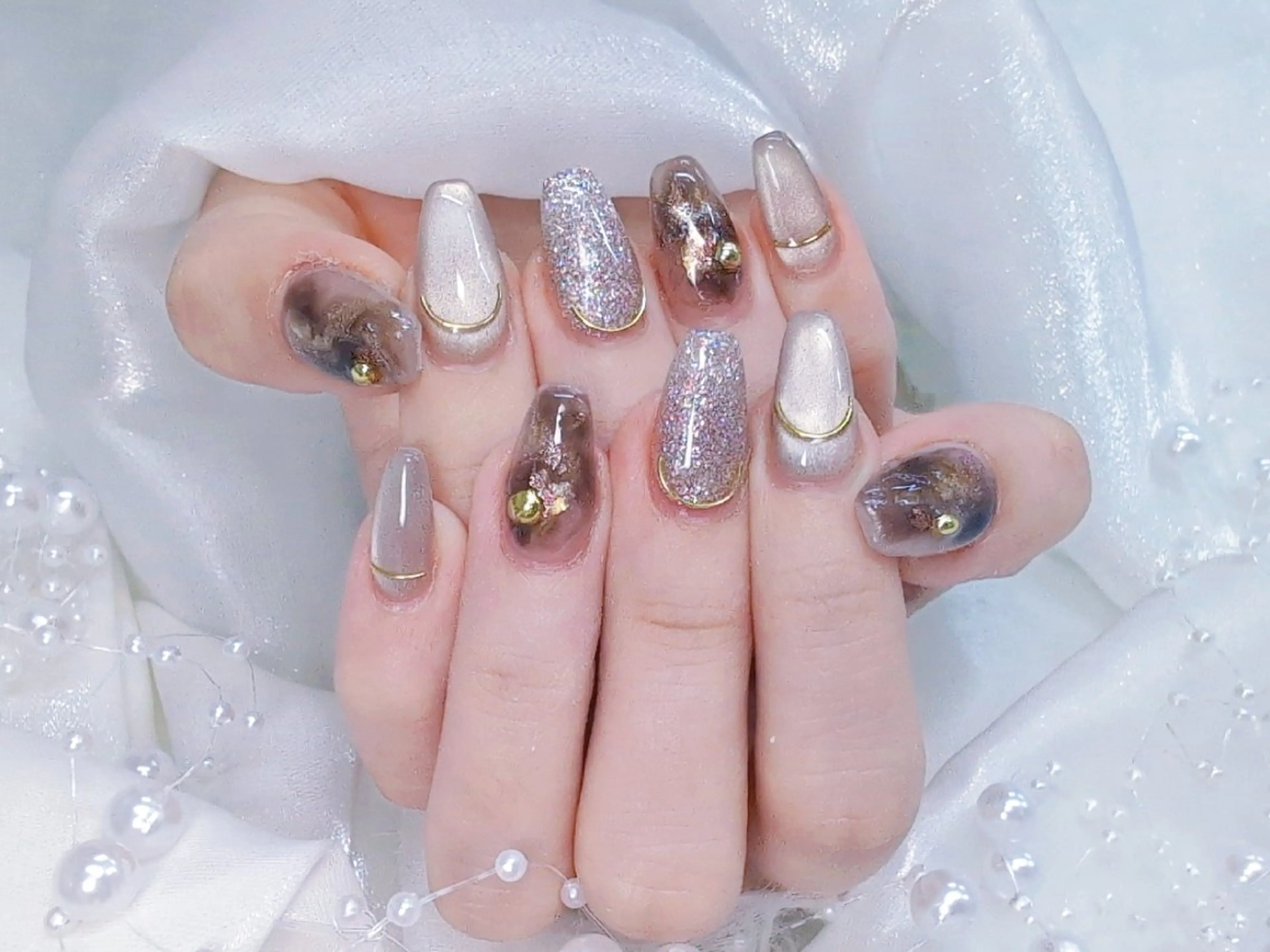 ネイル チークネイル 長さ出し フラッシュネイル フレンチネイル ジェルネイル Chouette Nailのネイルデザイン