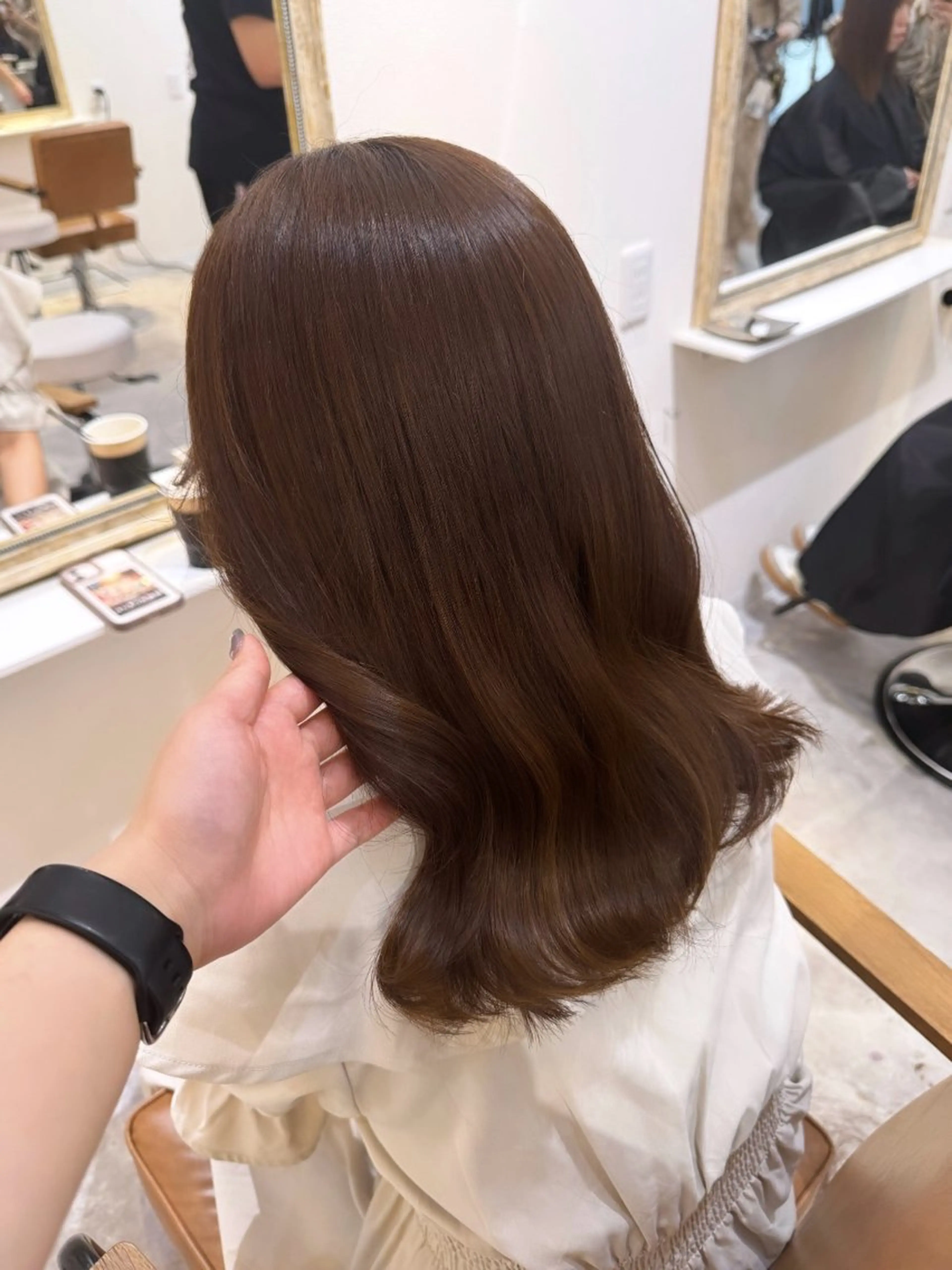 セミロング カラー 赤み無し柔らかカラー 【梅田】madokaのヘアスタイル