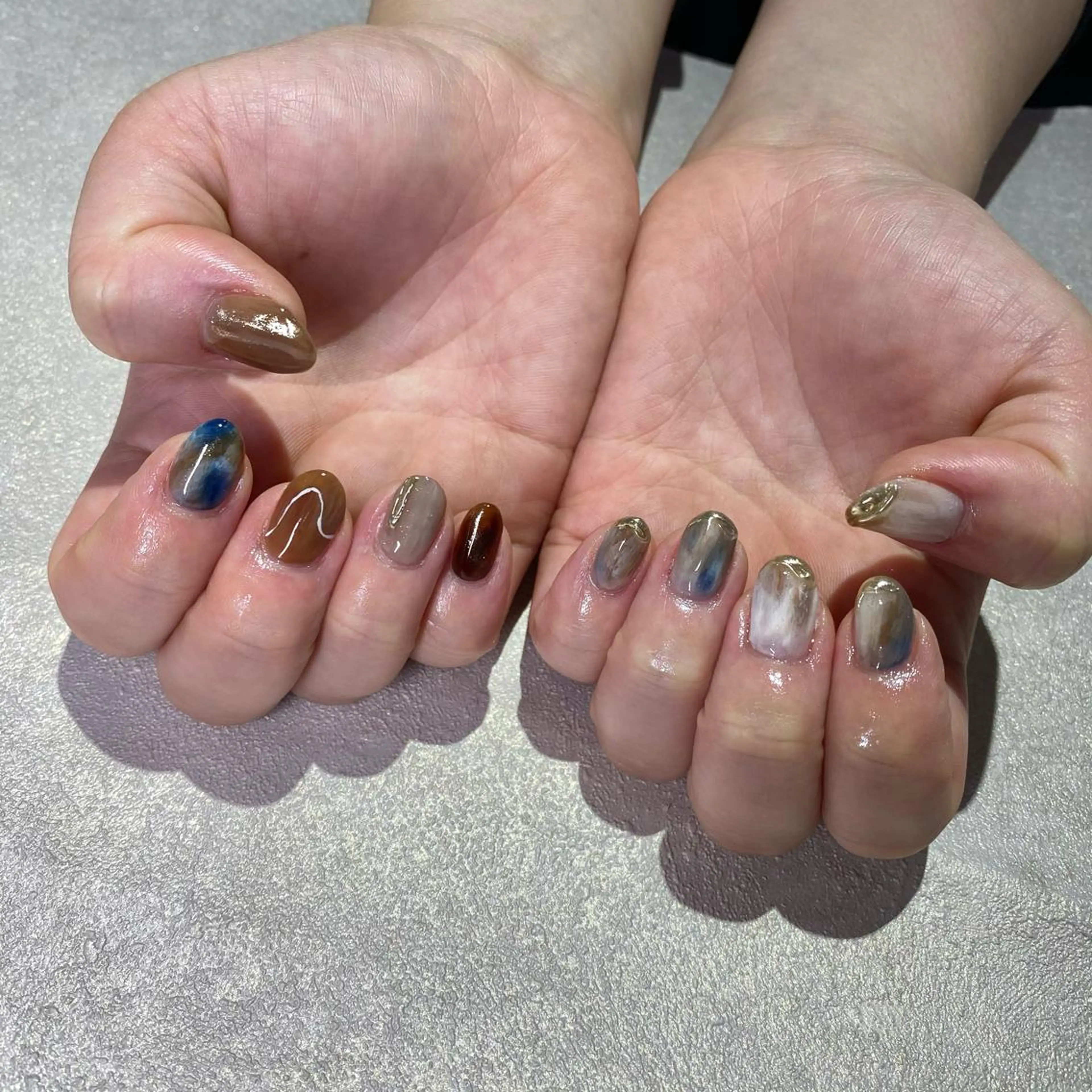 ネイル ジェルネイル Amber21.所属・Nagahama Akariのネイルデザイン